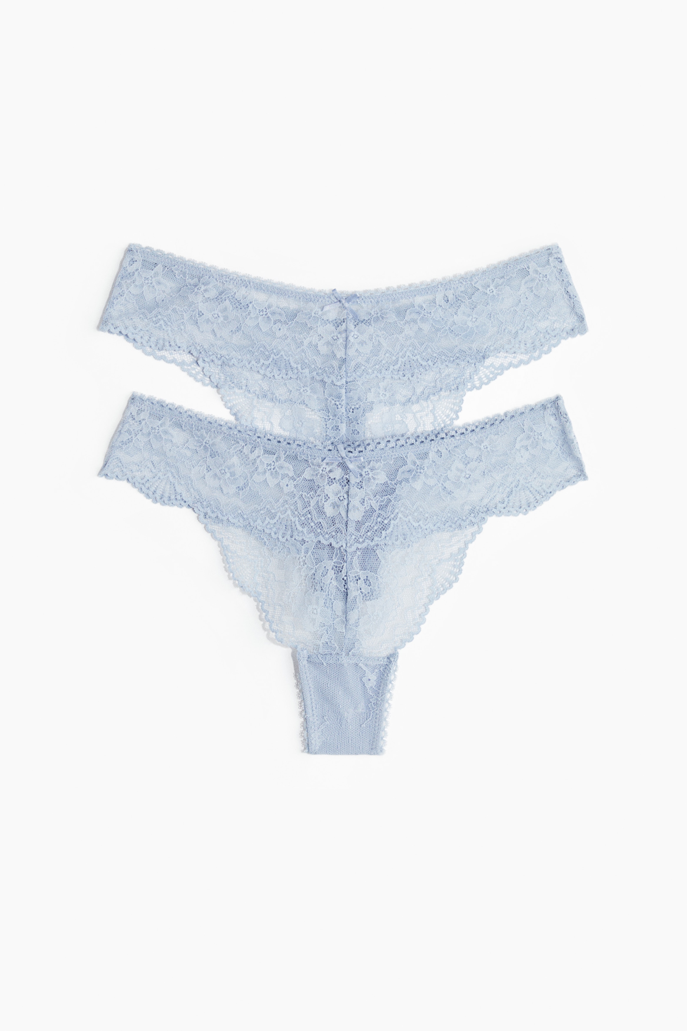 Thong in pizzo 2 pezzi - Azzurro/Rosa cipria/Bianco/Nero