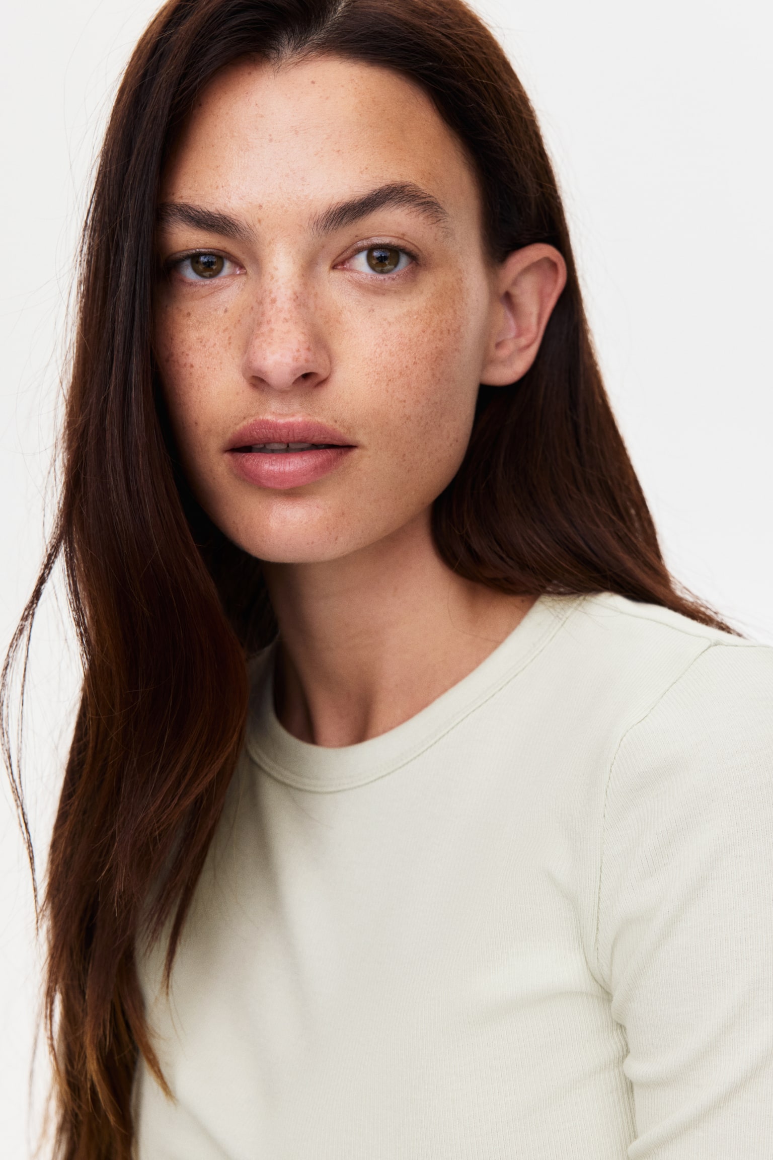 MAMA חולצת ג'רזי ריב - ירוק בהיר/בז' בהיר מלאנז'/שחור/ורוד מאובק - 3