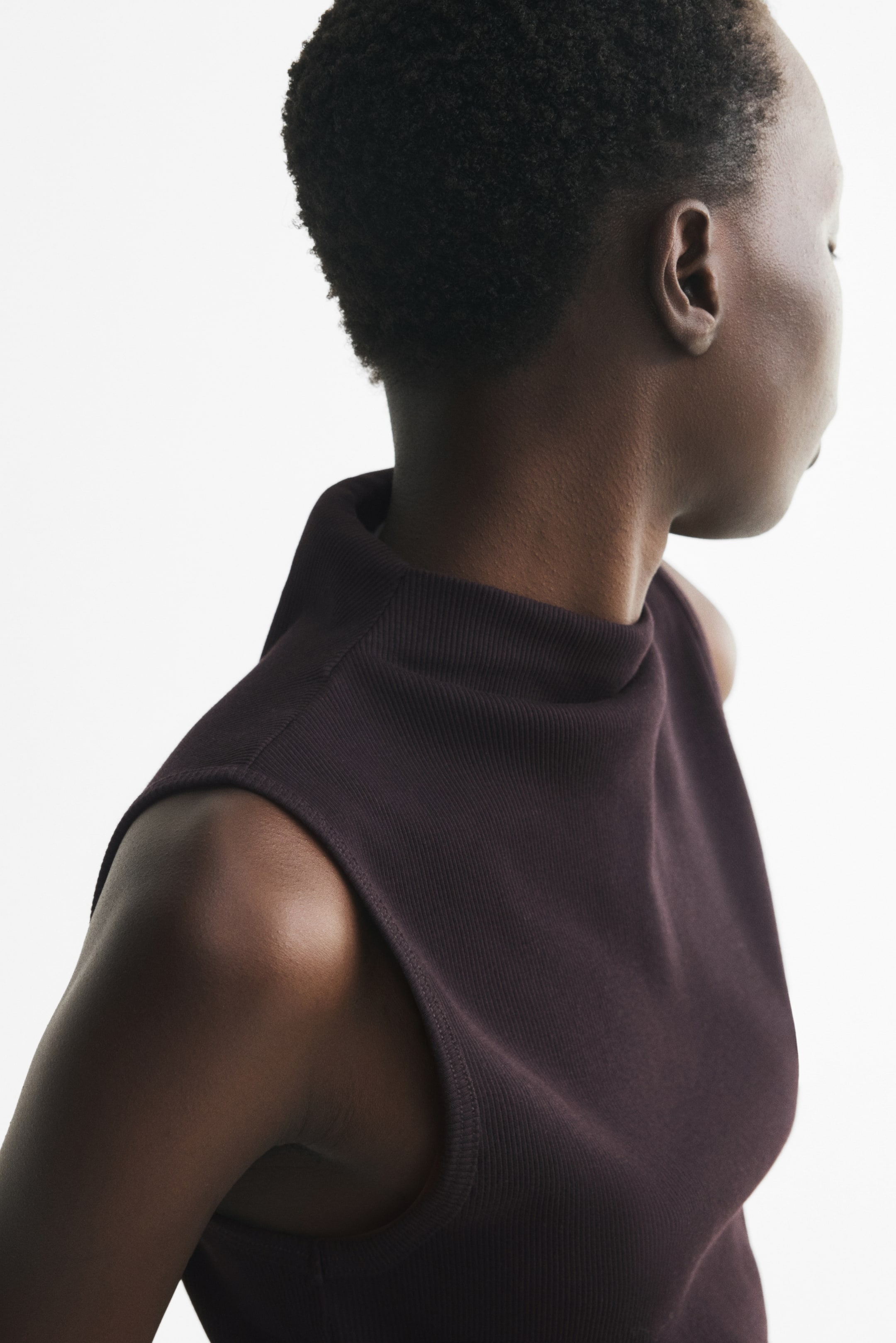 Silk-Blend Mock Turtleneck Top