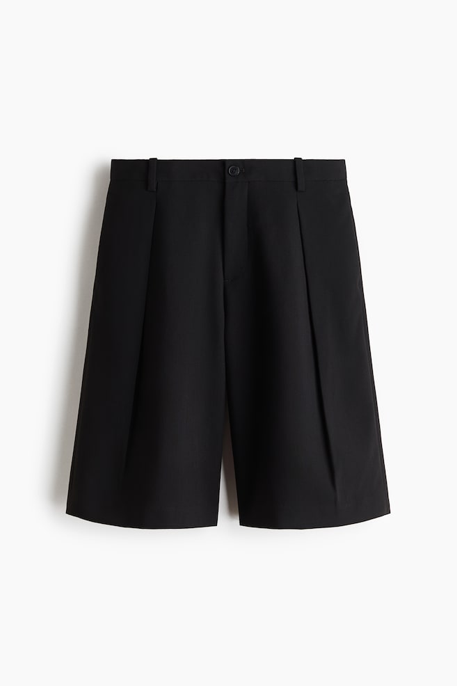 Loose-Fit Bermuda Shorts - Black/Taupe - 1