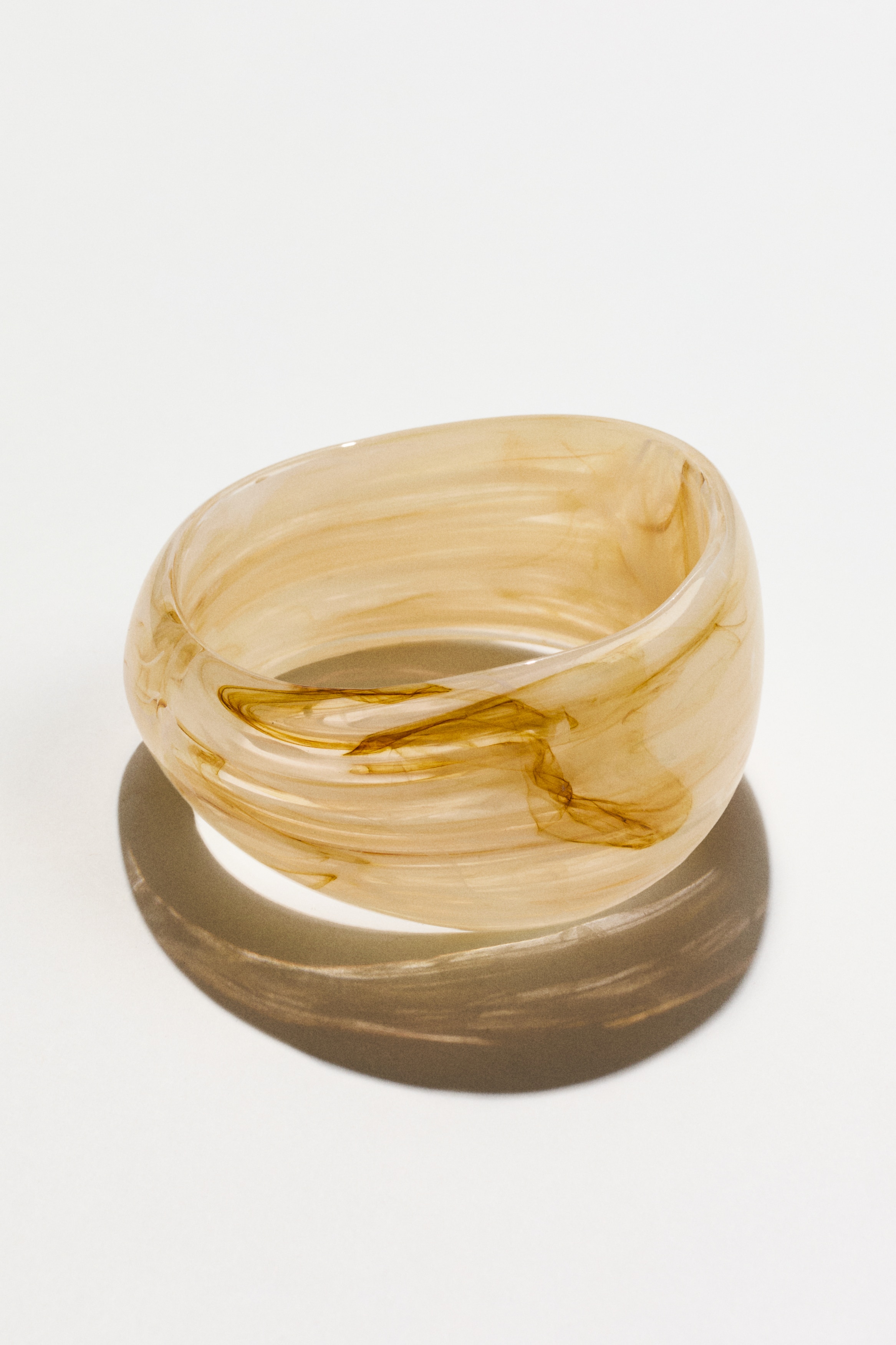 Bracciale rigido e spesso - Crema/marmorizzato