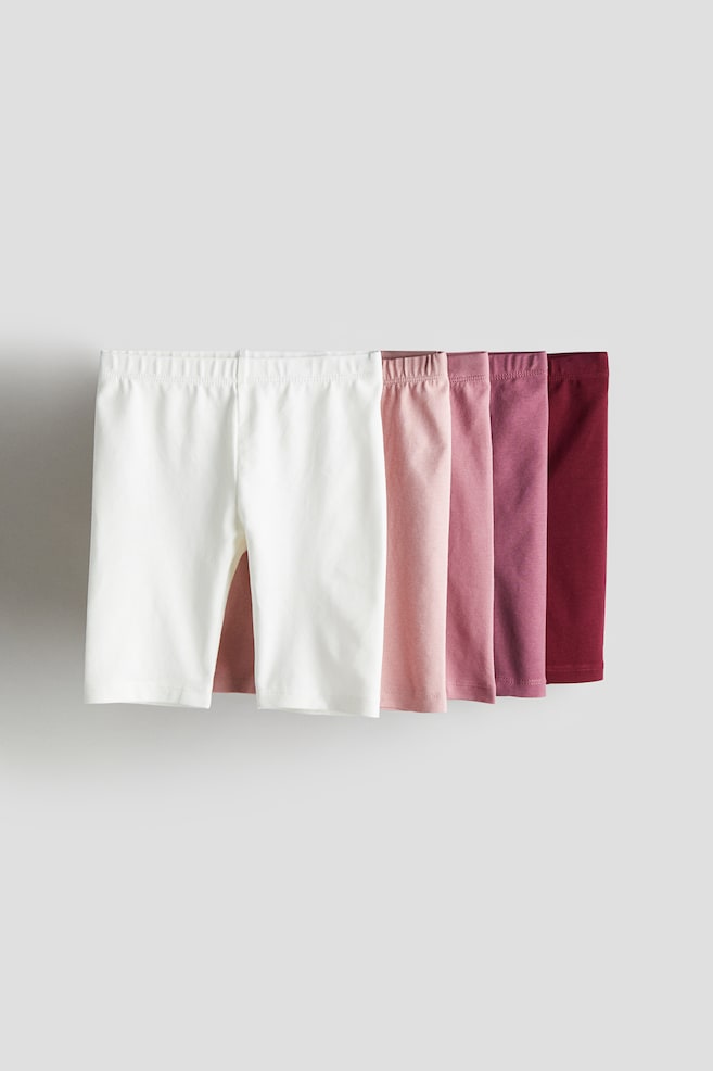 5-pack cotton cycling shorts - Dark red/Dark pink/Grey/Hearts/Navy blue/Striped/Black/Light pink/Pink/Orange/Leopard print/Green/Spotted - 1