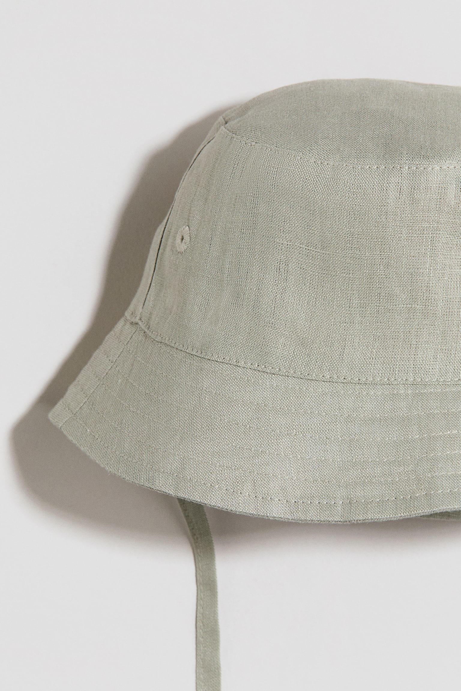 Linen bucket hat - Light green/Light beige - 2