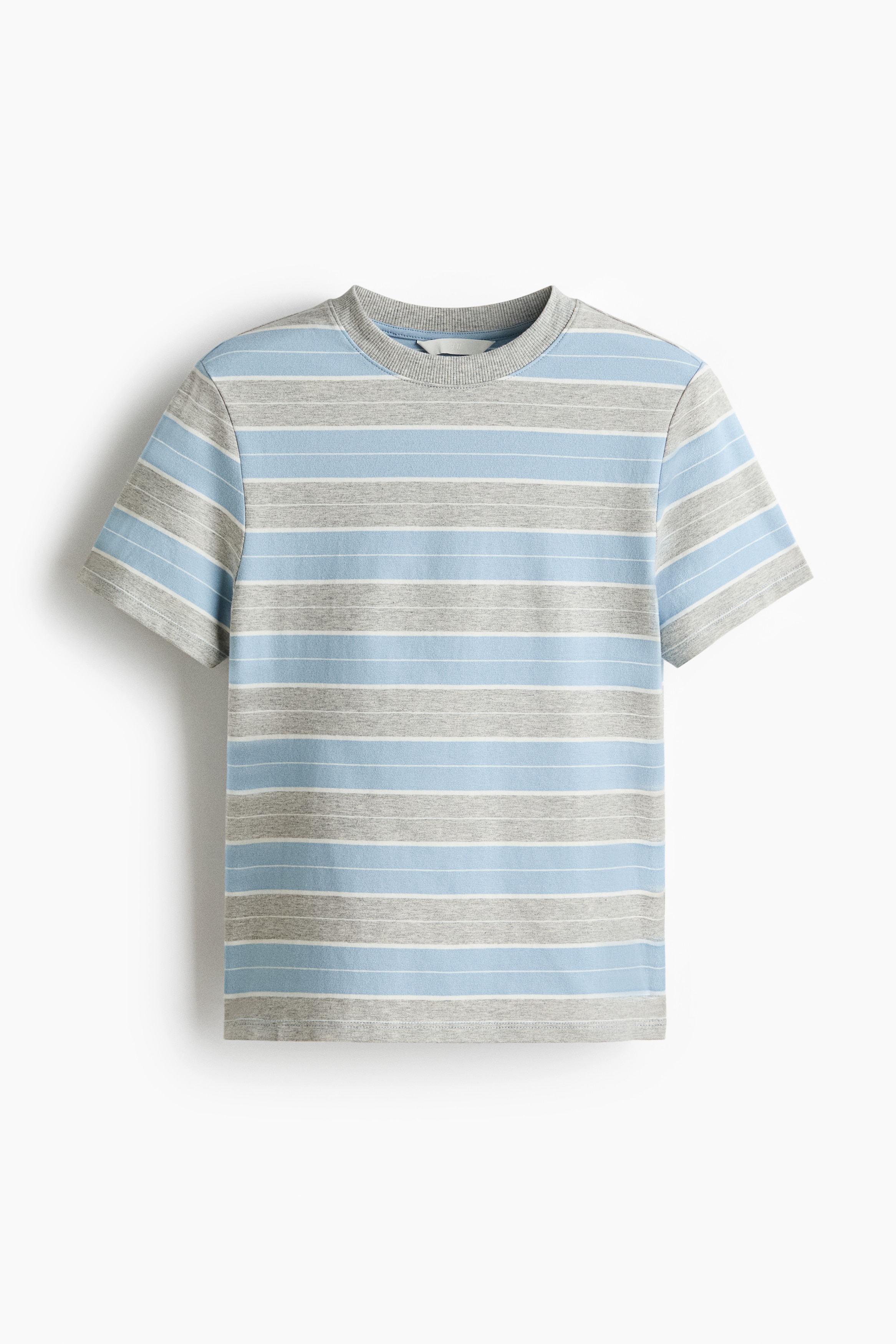 Cotton T-shirt - Light blue/Striped/Light pink/Striped