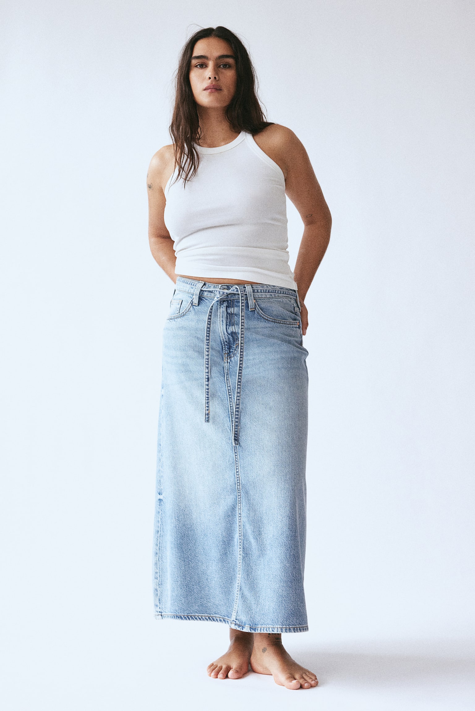 Feather Soft Denim skirt - Light denim blue/Pale denim blue - 5