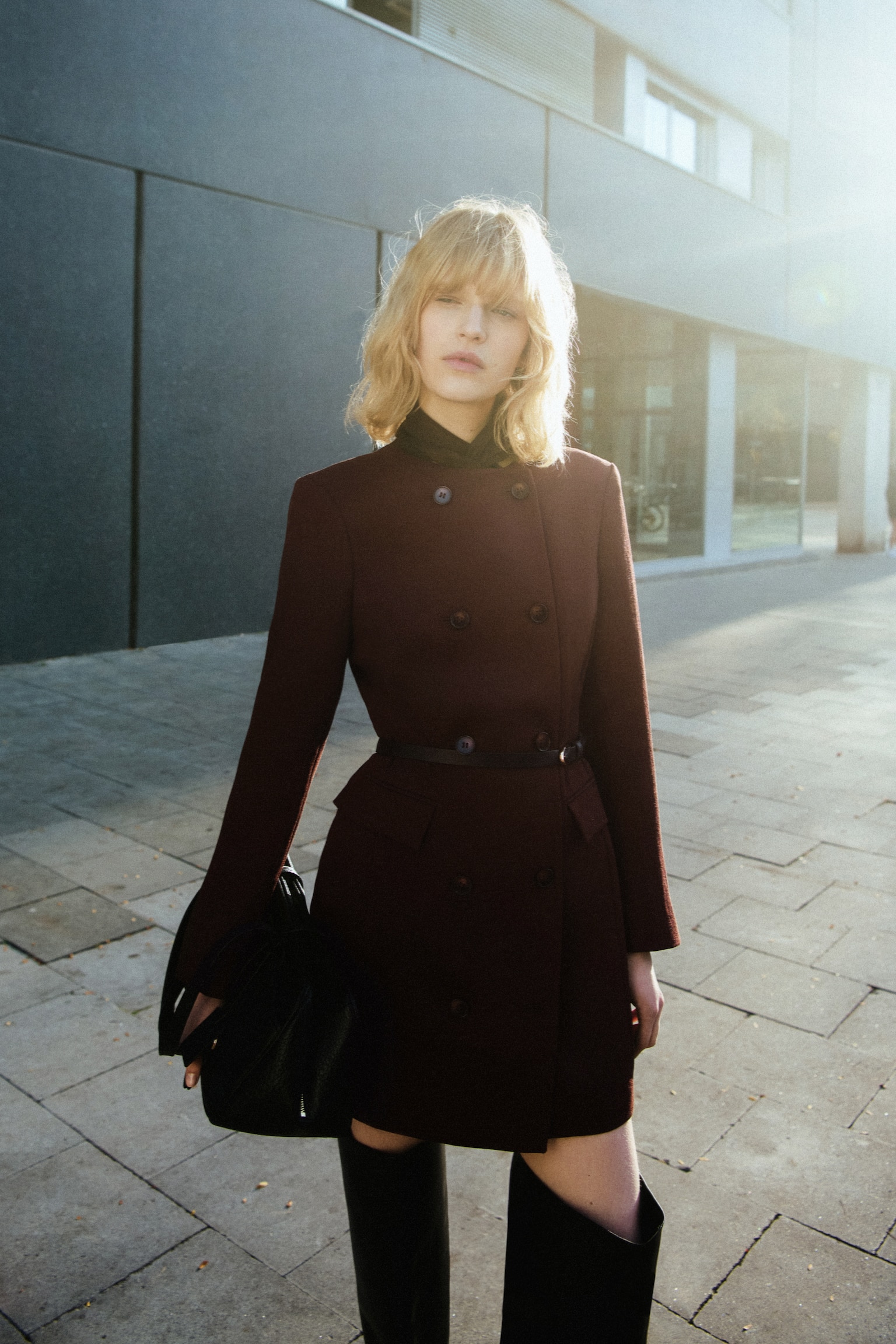 Double-breasted blazer dress - Dark rust brown - 3