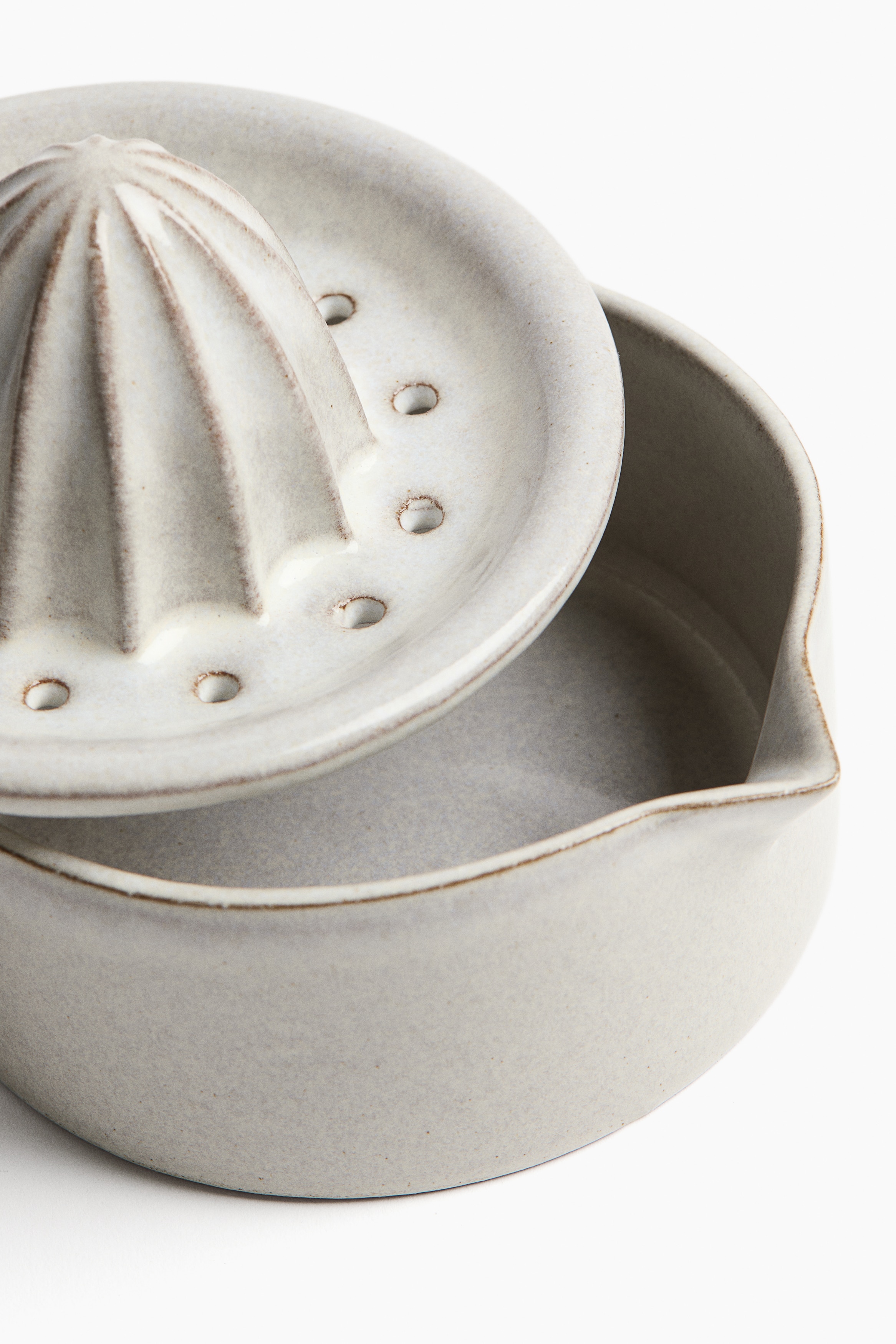 Zitronenpresse mit Reaktivglasur - Weiß