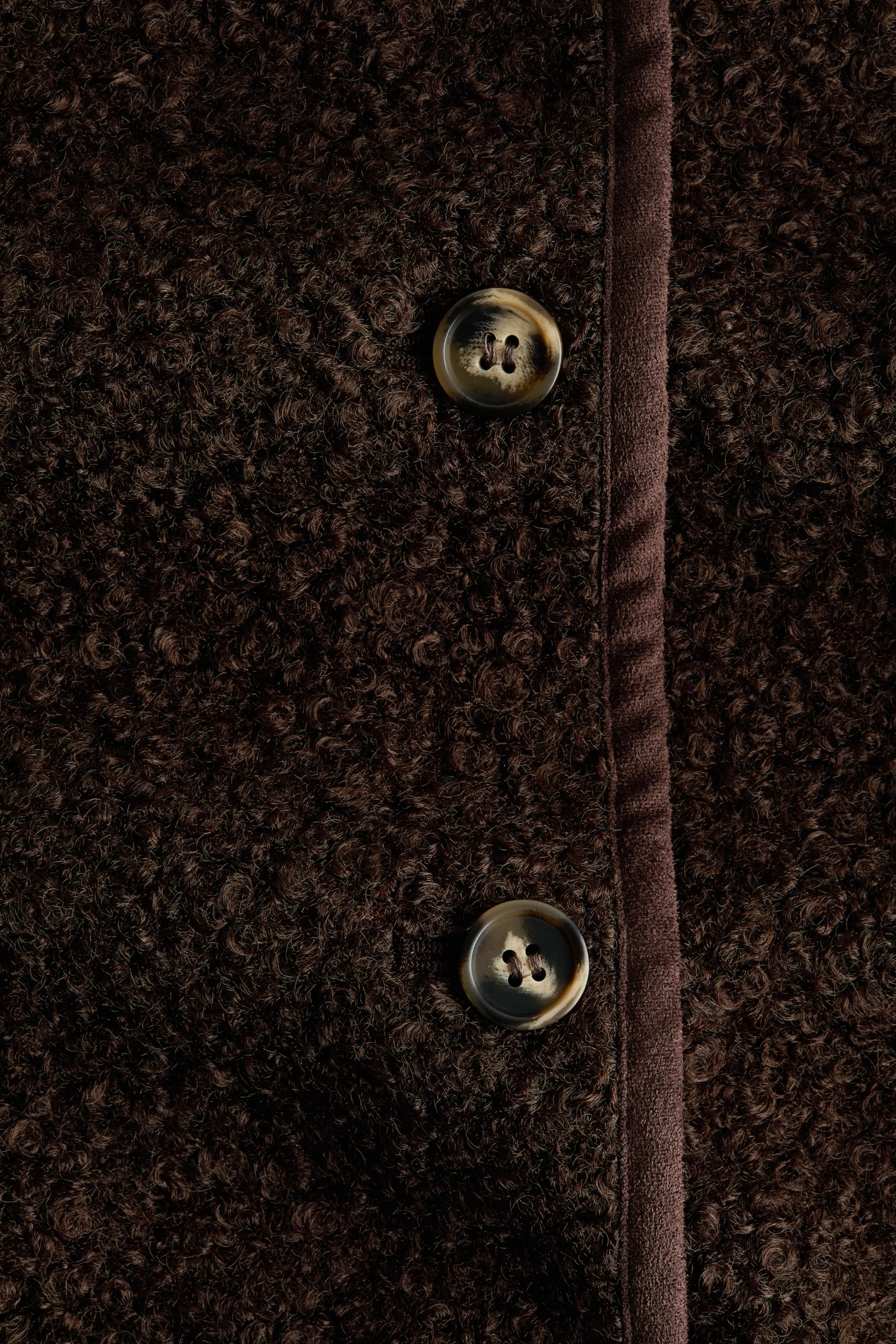 Женский кардиган H&M Teddy Fleece, цвет: Тёмный коричневый — фото 6