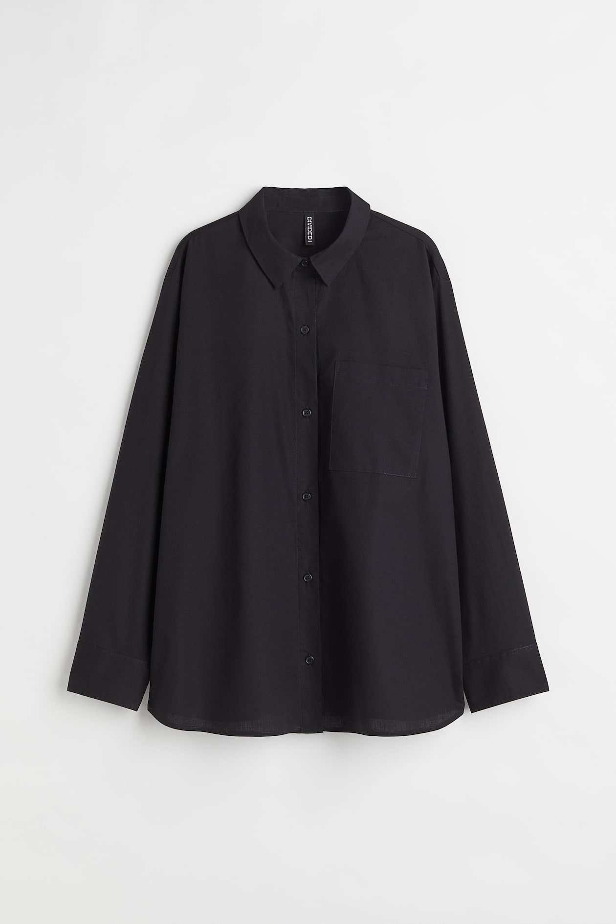 Oversized Poplin Shirt - Black - Ladies | H&M US