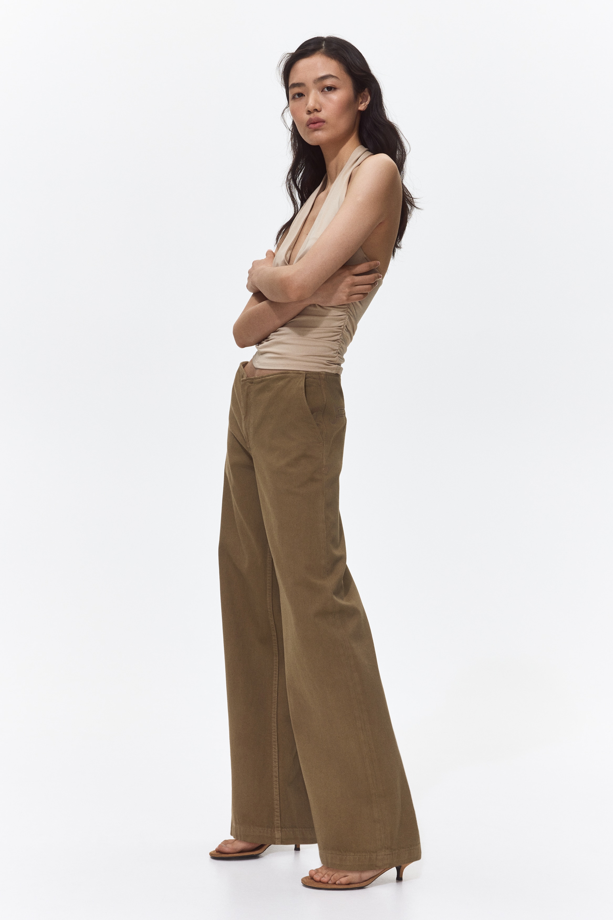 Wide-Leg Twill Pants from H&M - $39.99