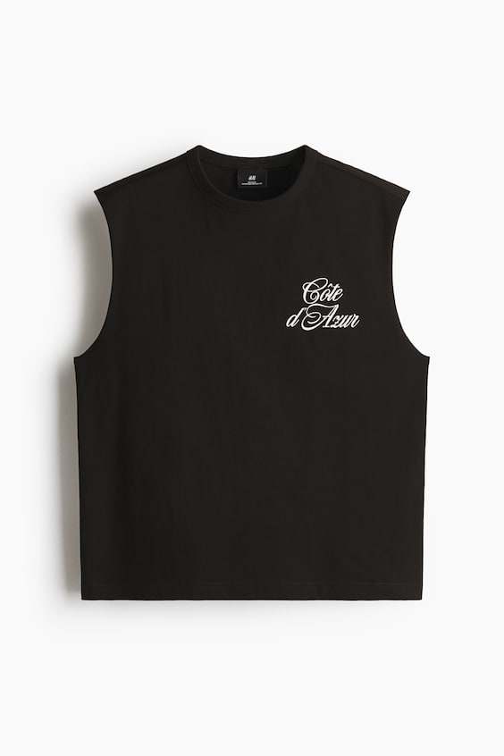 Мужские футболки H&M Loose-Fit Printed Sleeveless T-Shirt
