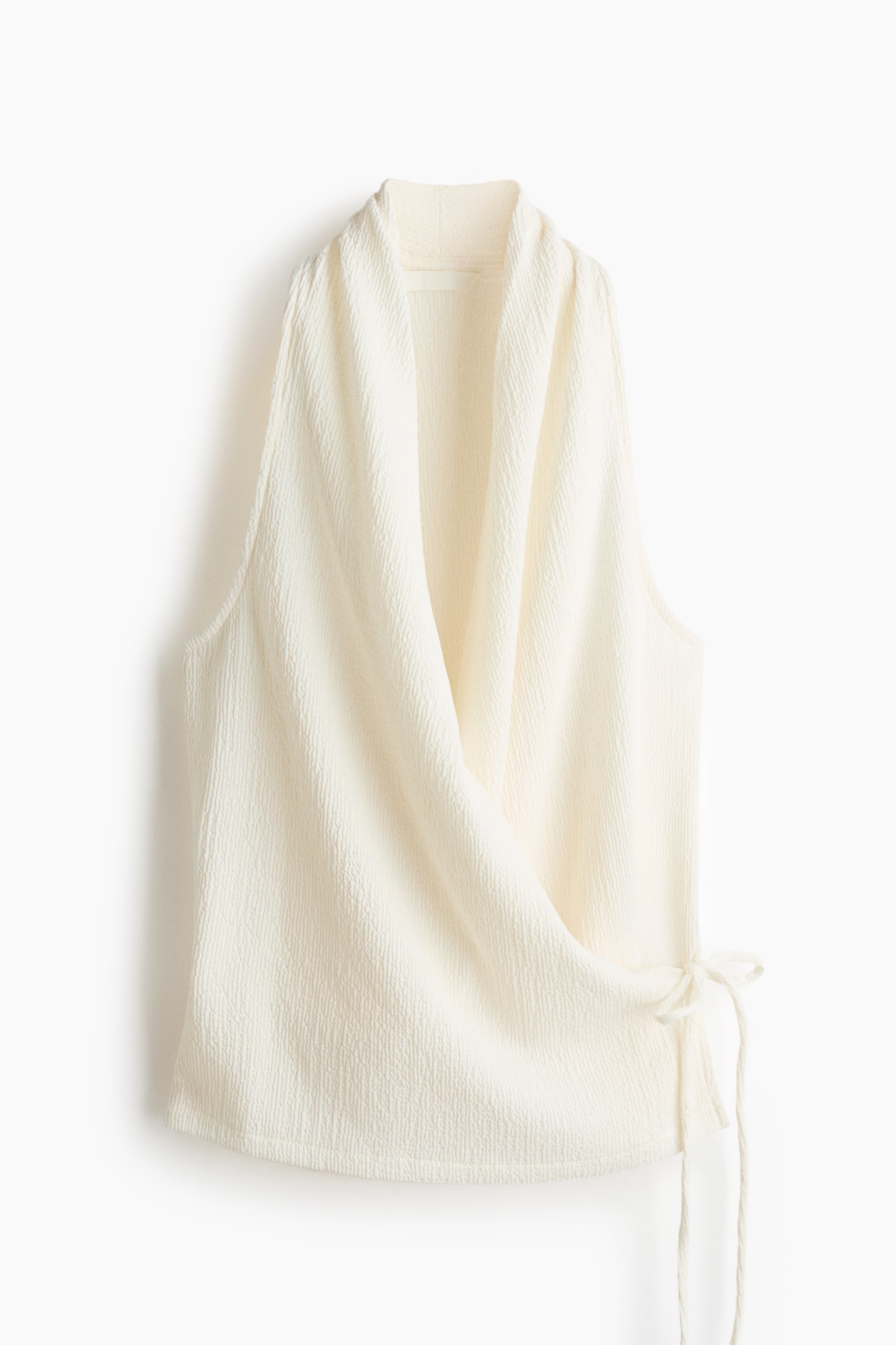 Top strutturato con incrocio - Crema/Nero/Marrone ruggine - 1