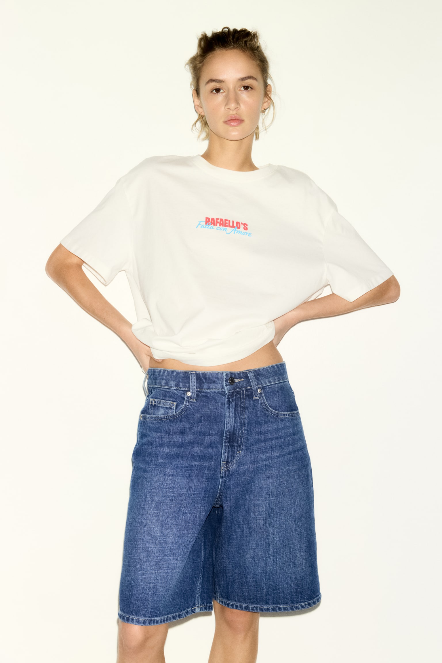 Denim Bermuda shorts - כחול ג'ינס/כחול ג'ינס/כחול ג'ינס בהיר/קרם/אפור כהה - 4