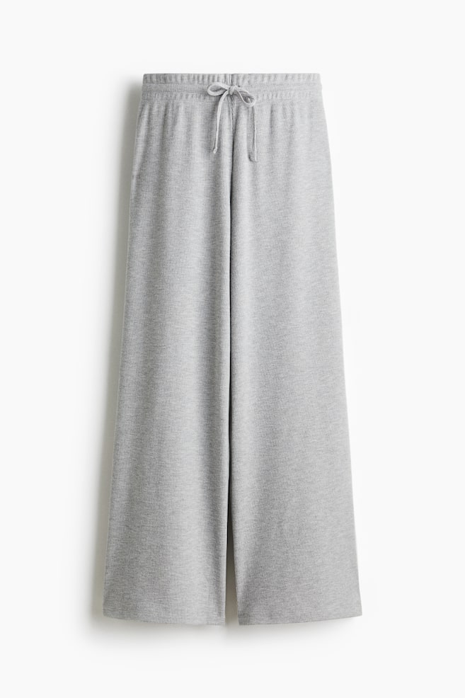 Waffled drawstring trousers - Grey - 1