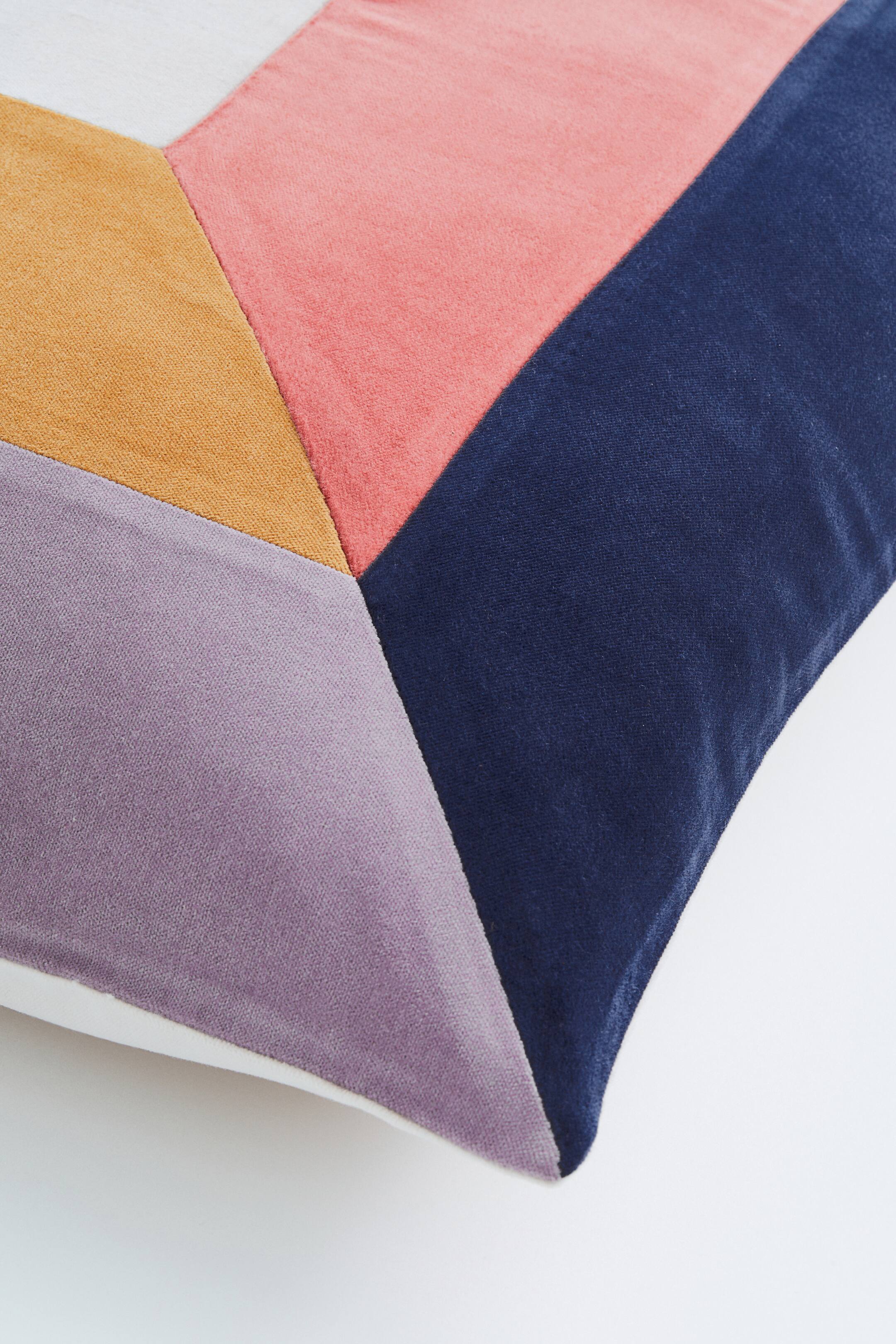 Cotton Velvet Cushion Cover - Orange/color-block - Home All | H&M US