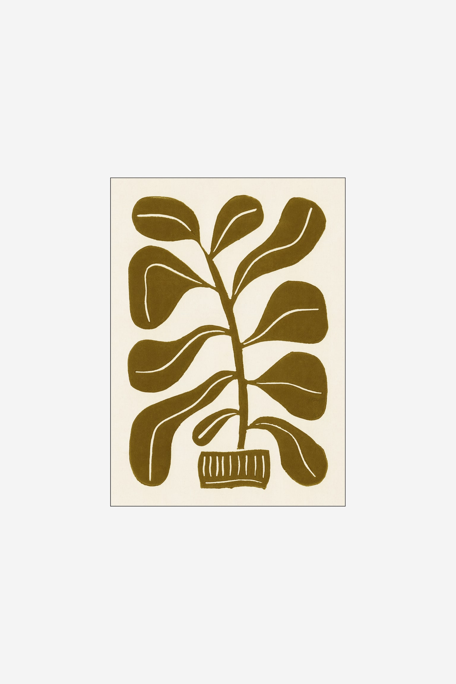 Alisa Galitsyna - Linocut Houseplant #2 - Braun/blume - 1