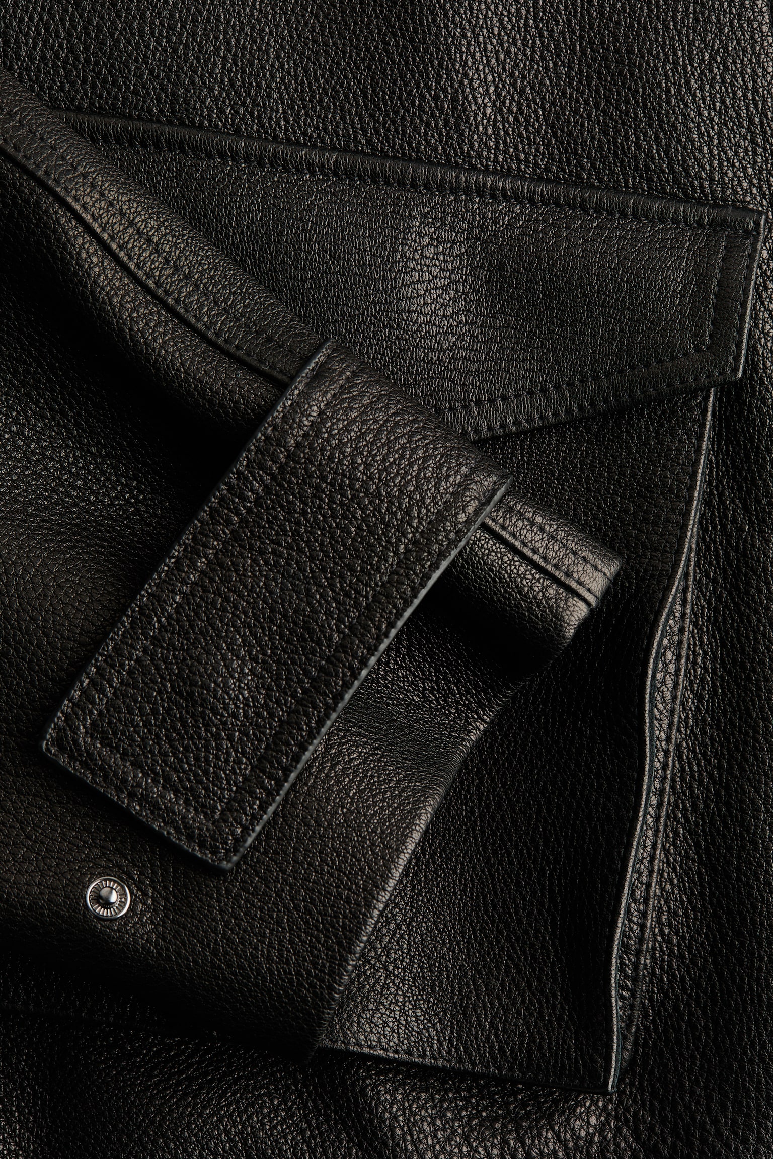 Peplum leather jacket - Black - 10