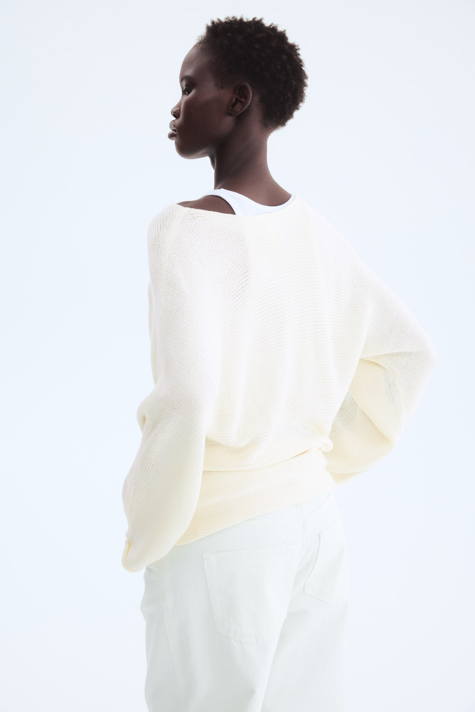 Boat-neck jumper - Cream - 5