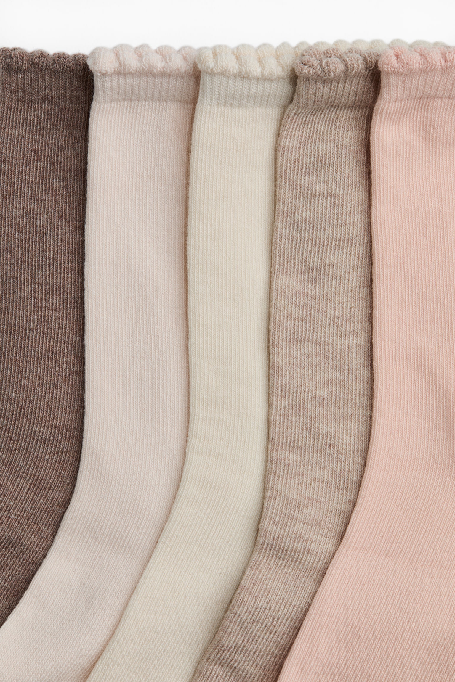 Ponožky 5 párů - Brown marl/Powder pink/Light beige/Černá/Tlumená růžová/vínová/Černá/třpytivá - 2