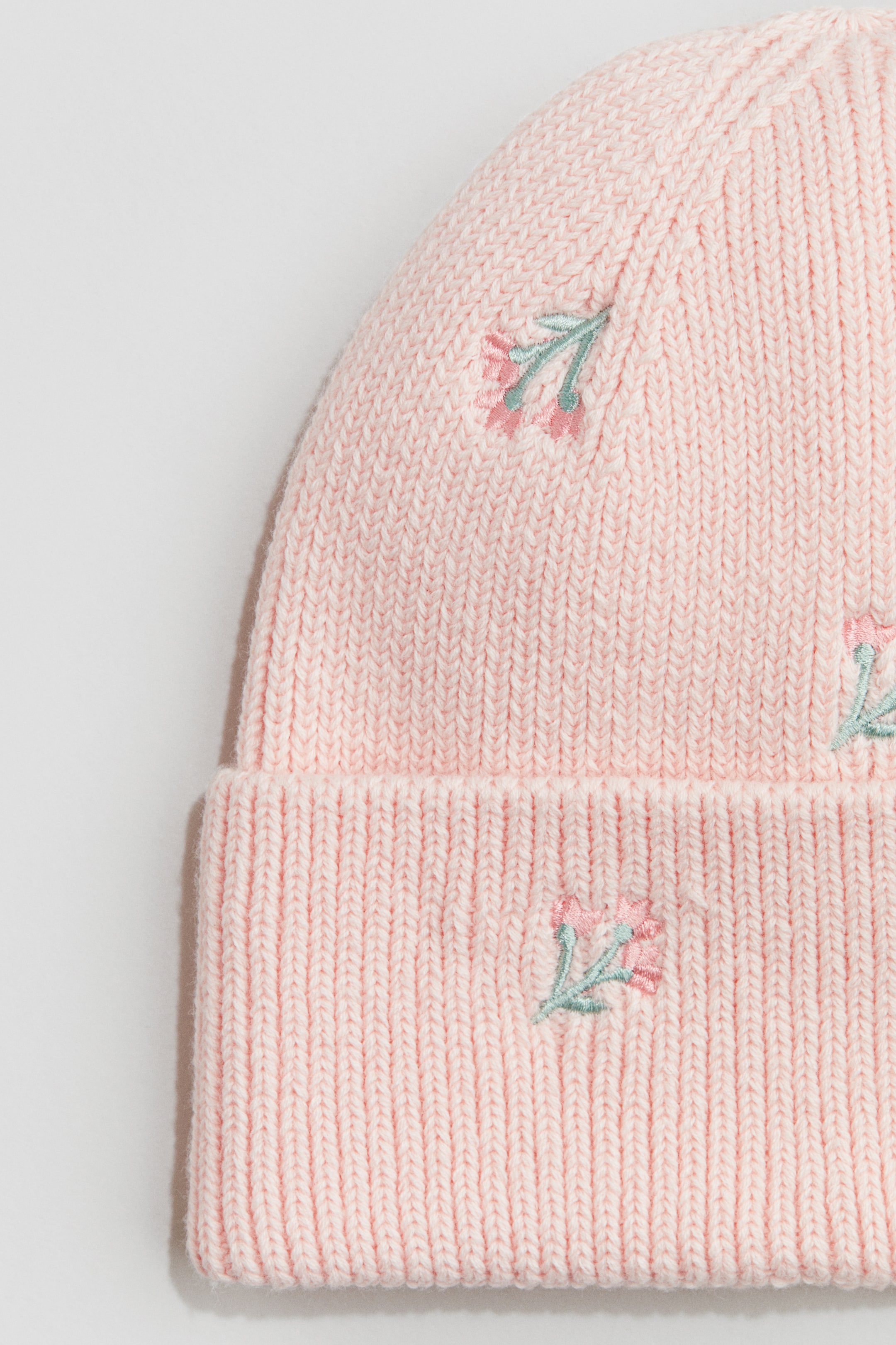 Ampliar la imagen: Gorro con diseño bordado - Rosa claro/Floreado - Kids | H&M MX 2