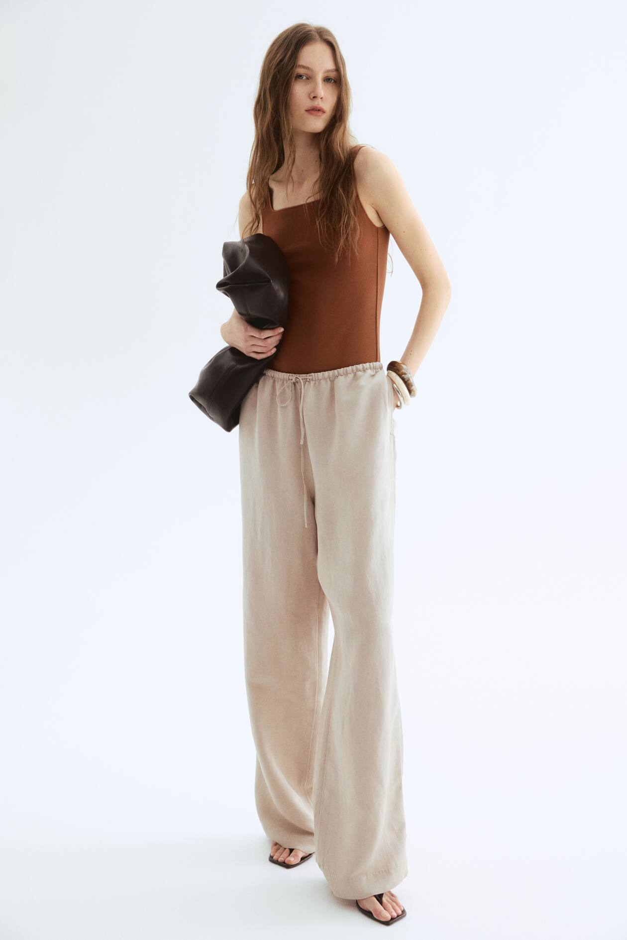 Straight-Leg Linen-Blend Pants - image 3
