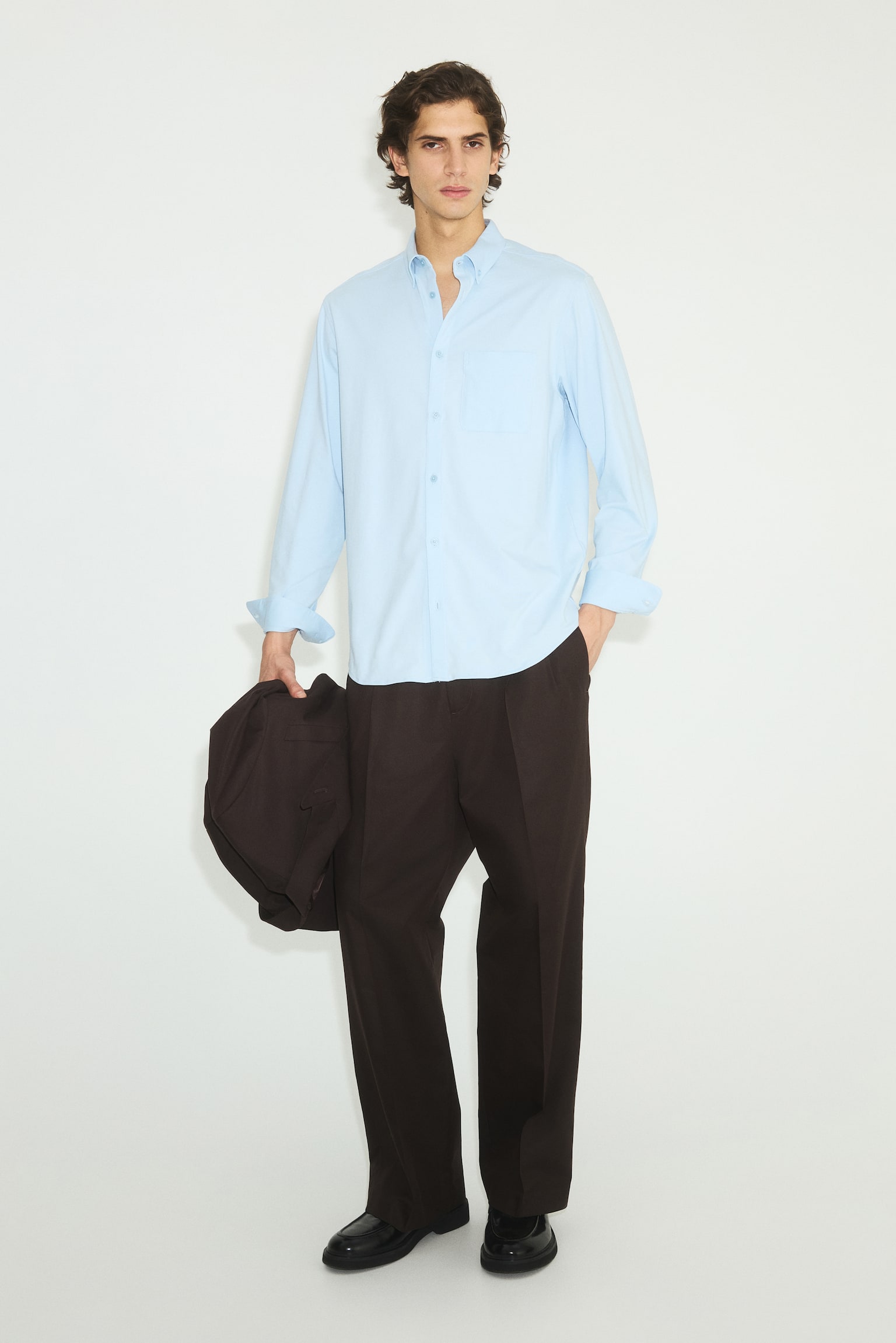 Four-way Stretch Regular Fit Shirt - Light blue/White/Beige - 3