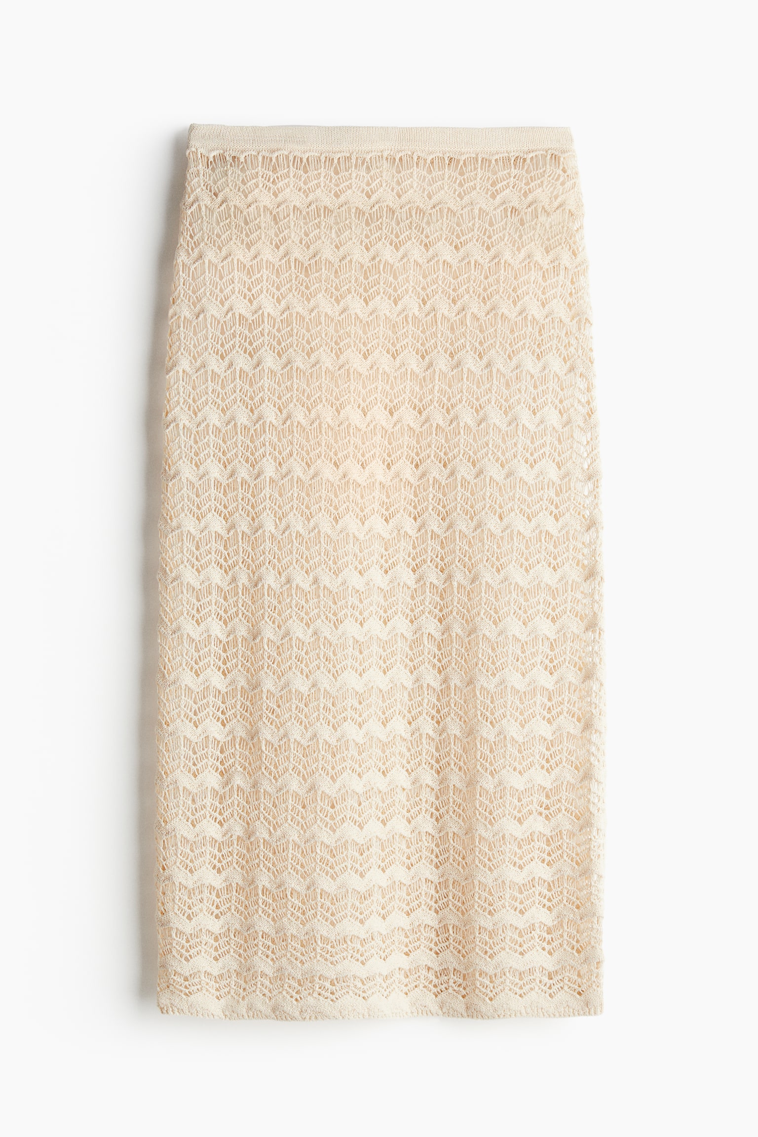 Pointelle Knit Beach Skirt - Cream - 2