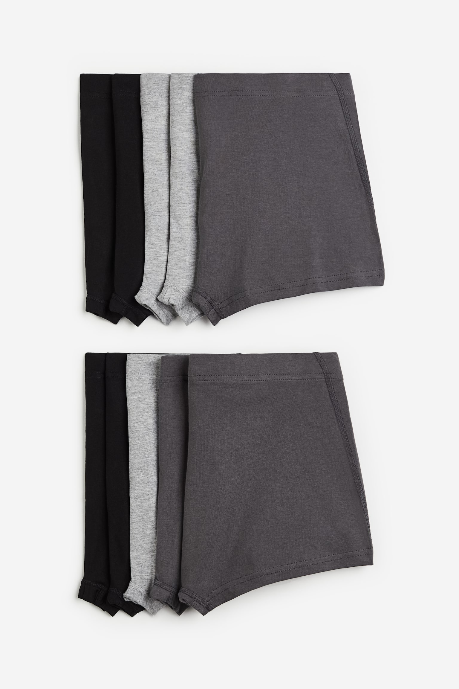 10-pack short cotton trunks - Grey marl/Dark grey/Black/Brown/Beige/Grey/Light blue/Sage green - 1