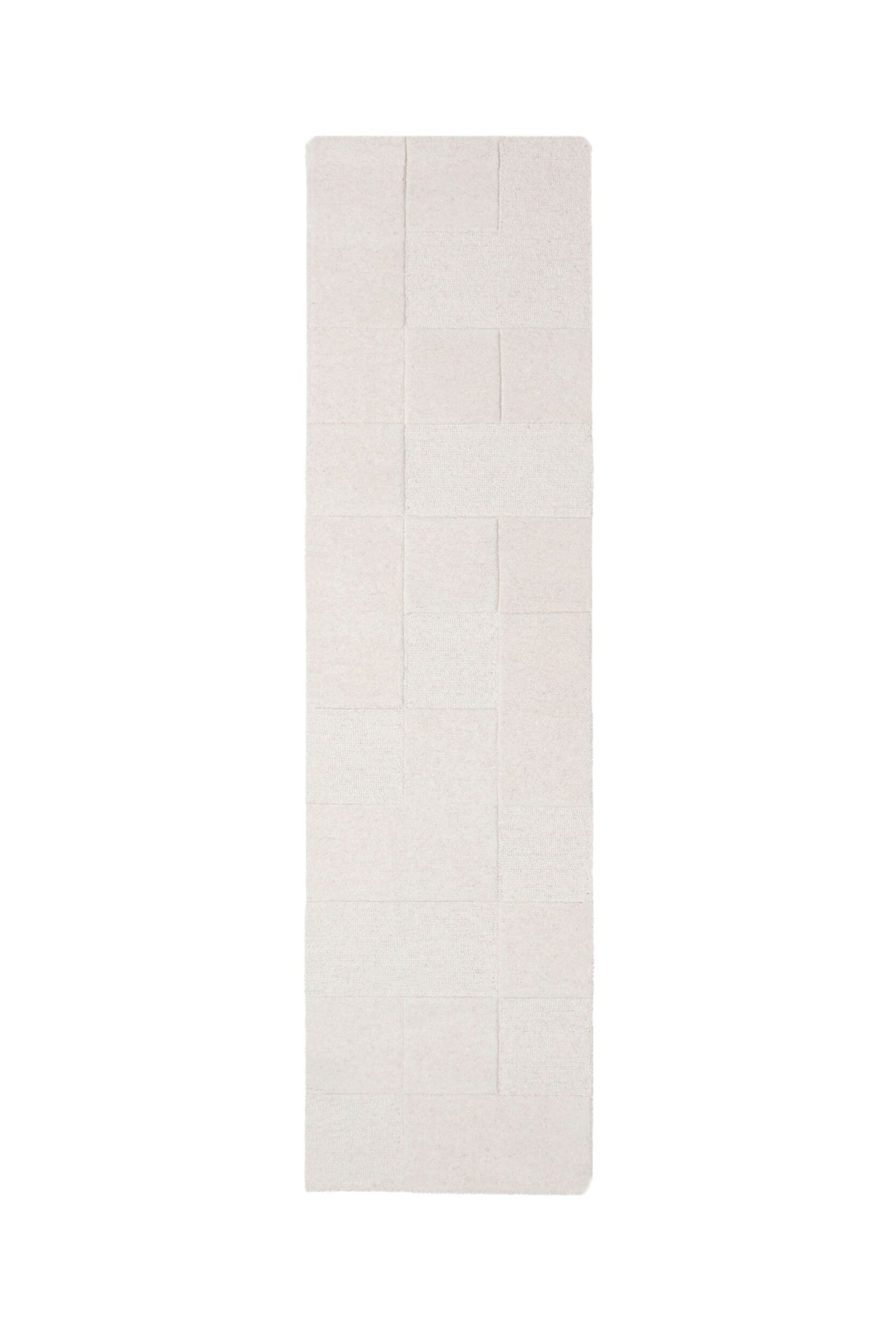 Moderni Checkerboard Villakäytävämatto - Luonnonvalkoinen/Vihreä - 1