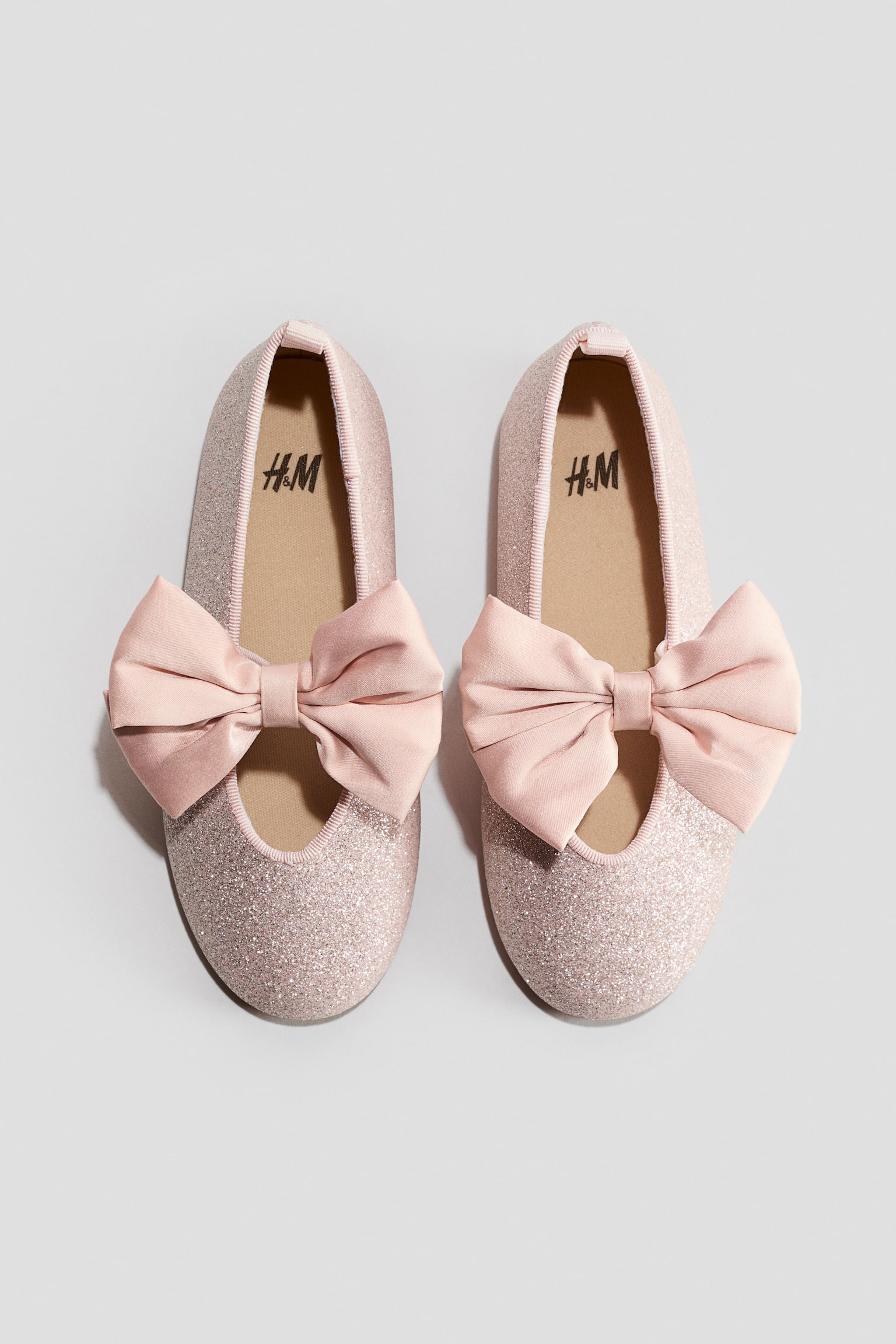 Appliquéd ballet pumps - Light pink/Glittery/Light pink/Gold-coloured/Cream