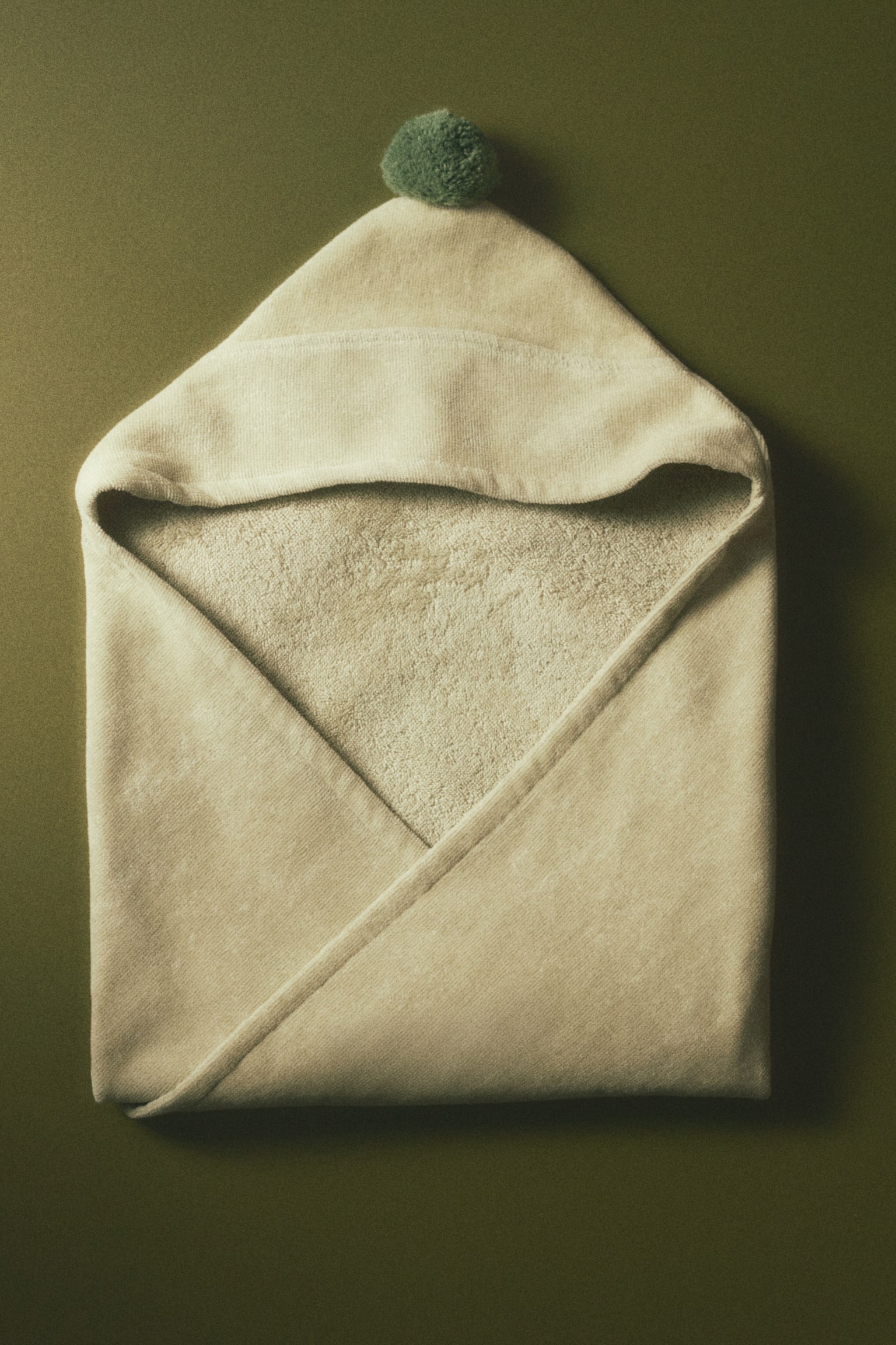 Hooded bath towel - Light khaki green/Light beige/Pink - 2