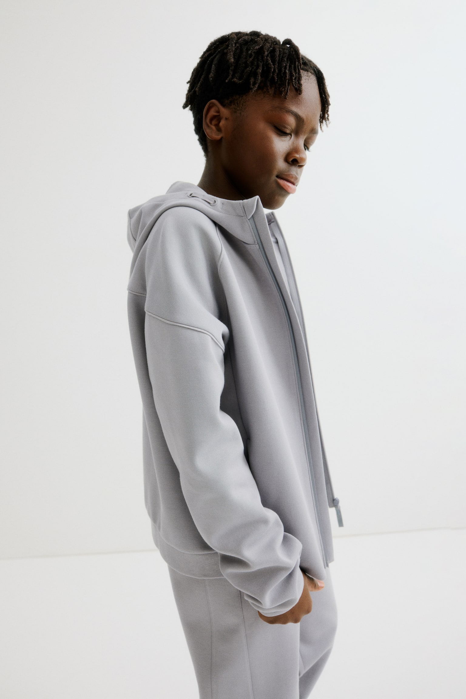 Rozpinana sportowa bluza z kapturem DryMove™ - Zakurzony szary/Zakurzony morski - 7