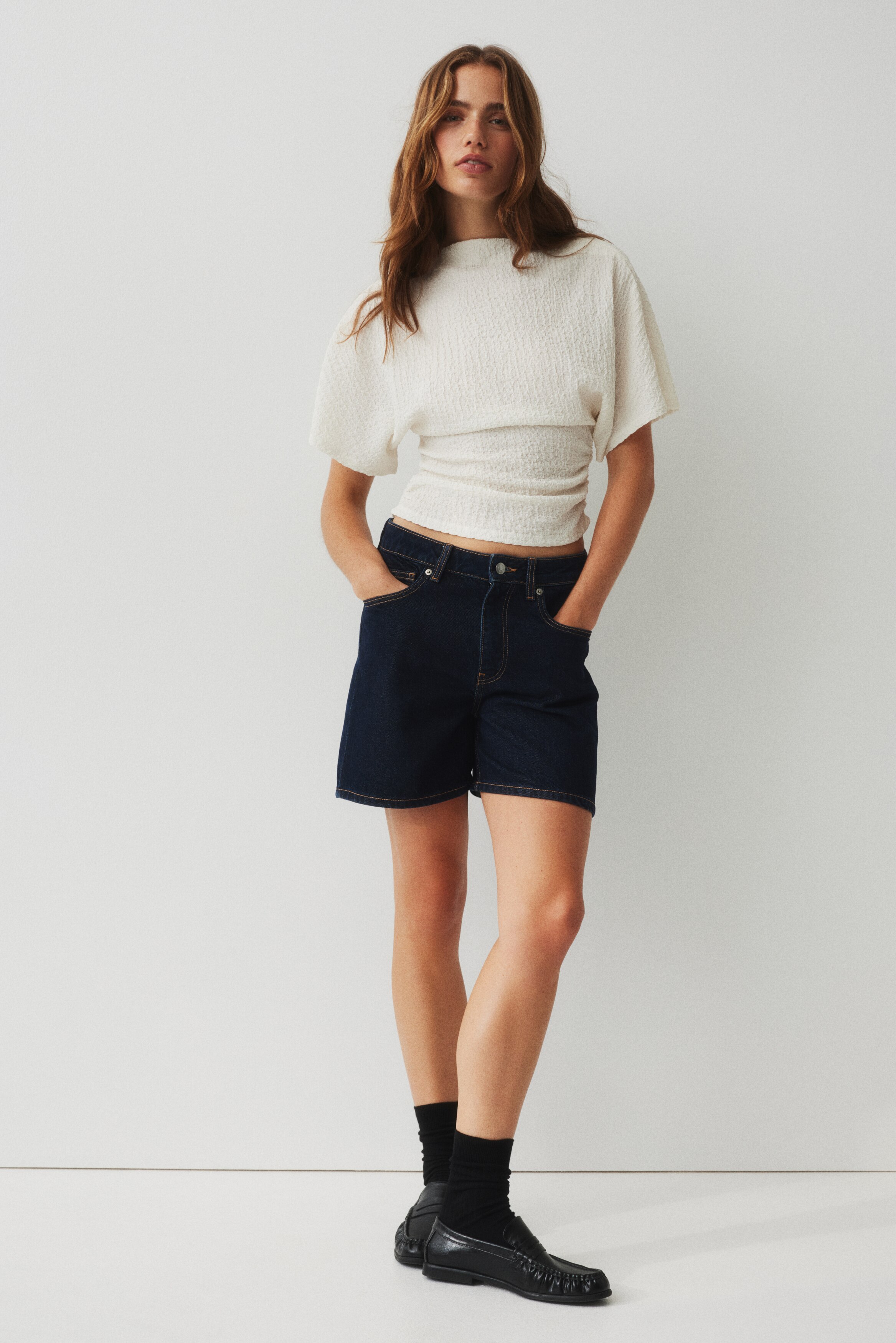 Textured jersey top