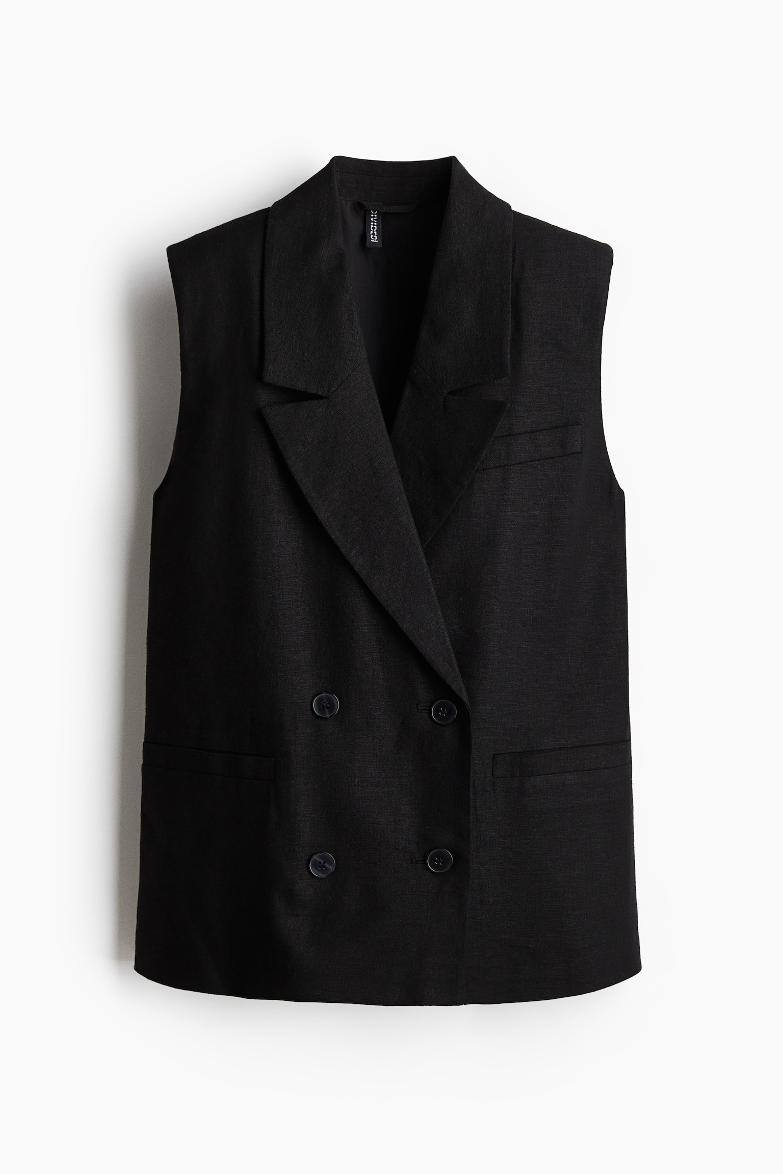 Женский жилет H&M Linen-Blend Vest, цвет: Чёрный — фото 1