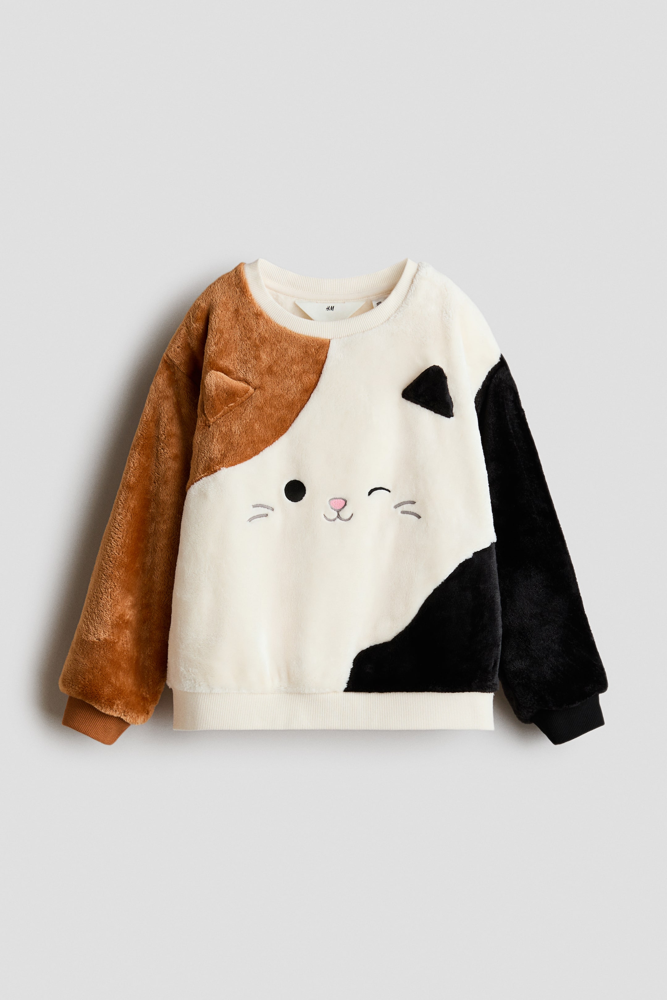 Visa större bild: Sweatshirt i pile med motiv - Ljusbeige/Squishmallows - BARN | H&M SE 1