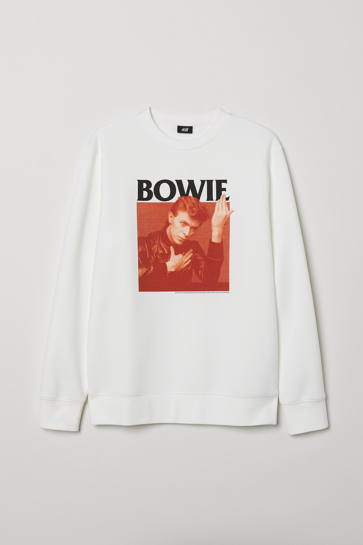 Sweatshirt with embroidery White/Bowie Men H&M IE