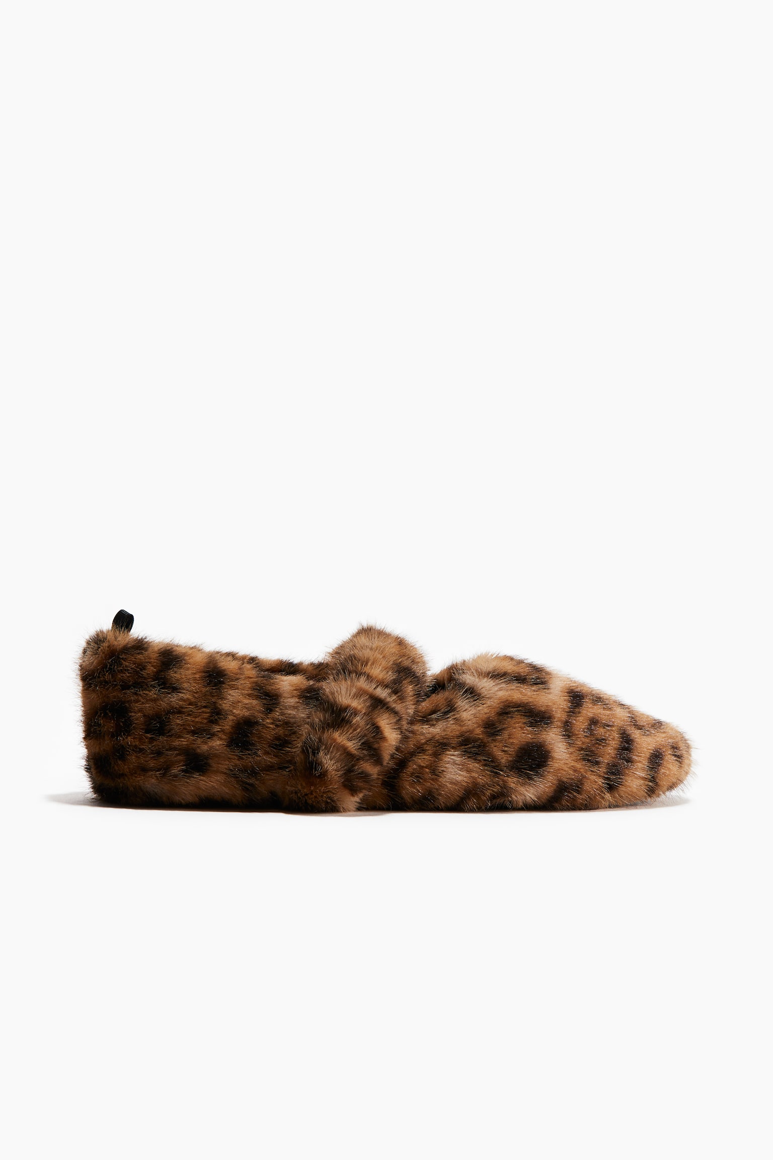 Женские тапочки H&M Fluffy Slippers, цвет: Бежевый / Леопардовый с принтом — фото 3