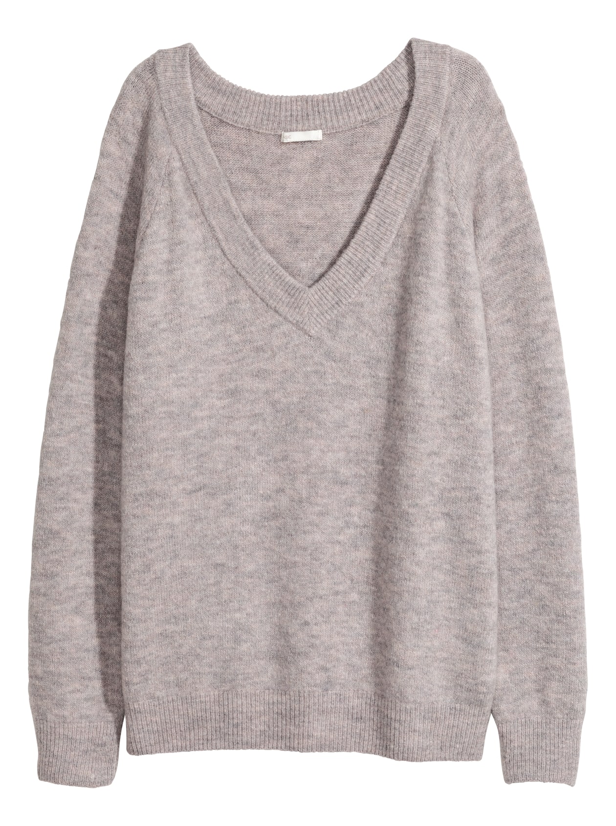 V-neck jumper - V-neck - Long sleeve - Grey - Ladies | H&M GB