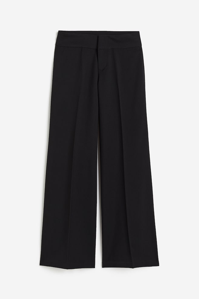 Pantalon de tailleur à jambes larges - Noir/Gris clair chiné - 2