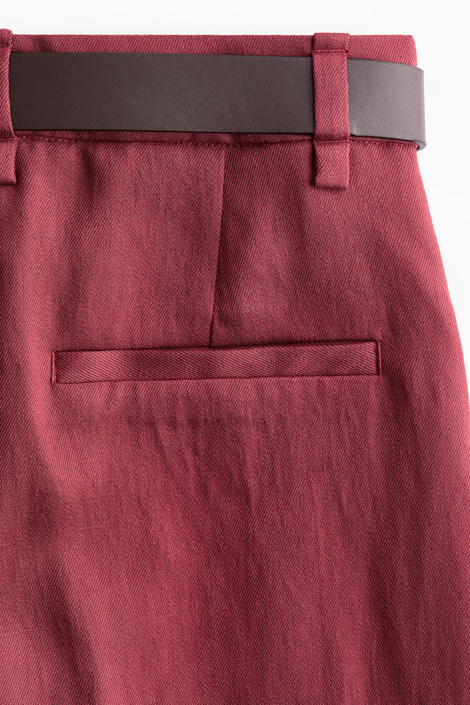 Φαρδύ παντελόνι με ζώνη - Σκούρο κόκκινο/Καφέ/λεοπάρ μοτίβο - 5