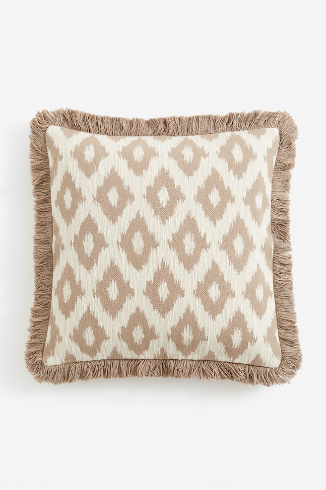 Jacquard-weave cushion cover - Beige/Patterned/Dark grey/Patterned/Mustard yellow/Patterned/Green/Patterned - 1