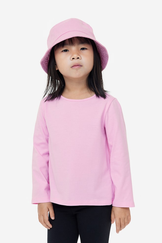 5-pack long-sleeved tops - Light pink/Lilac/Dark grey/White/Butterflies/Beige/Cat - 2