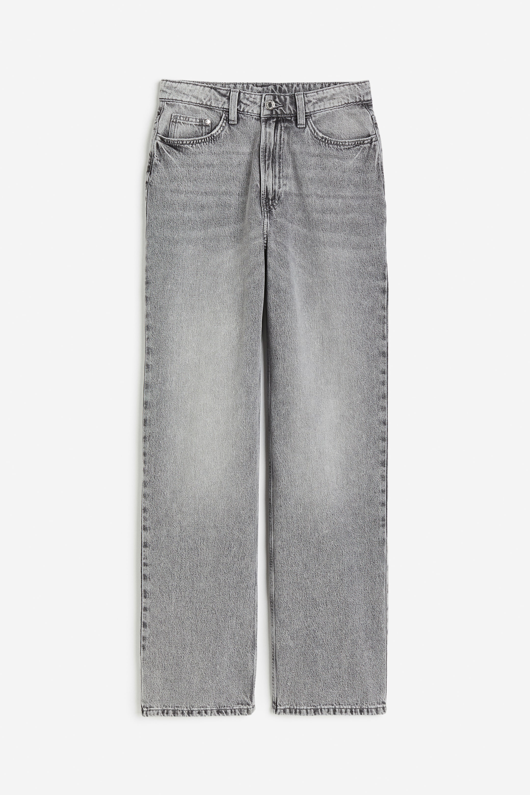 Wide Ultra High Jeans - Ultra high waist - Long - Gray - Ladies | H&M US