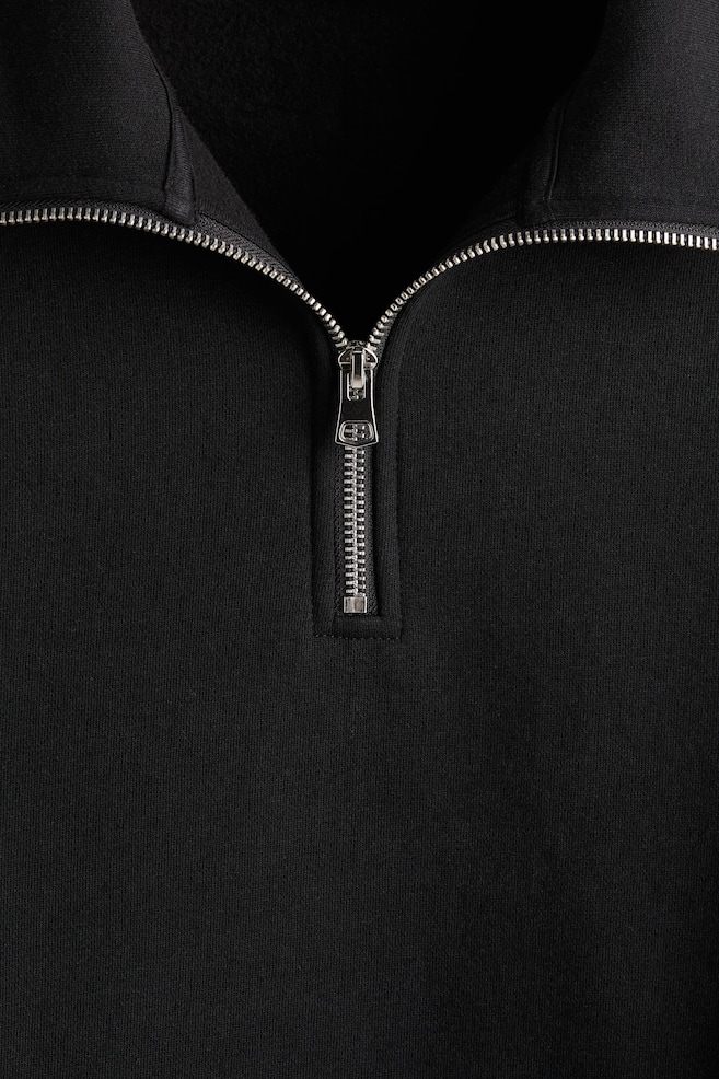 Sweatshirt mit Zipper in Loose Fit-Schwarz - 6