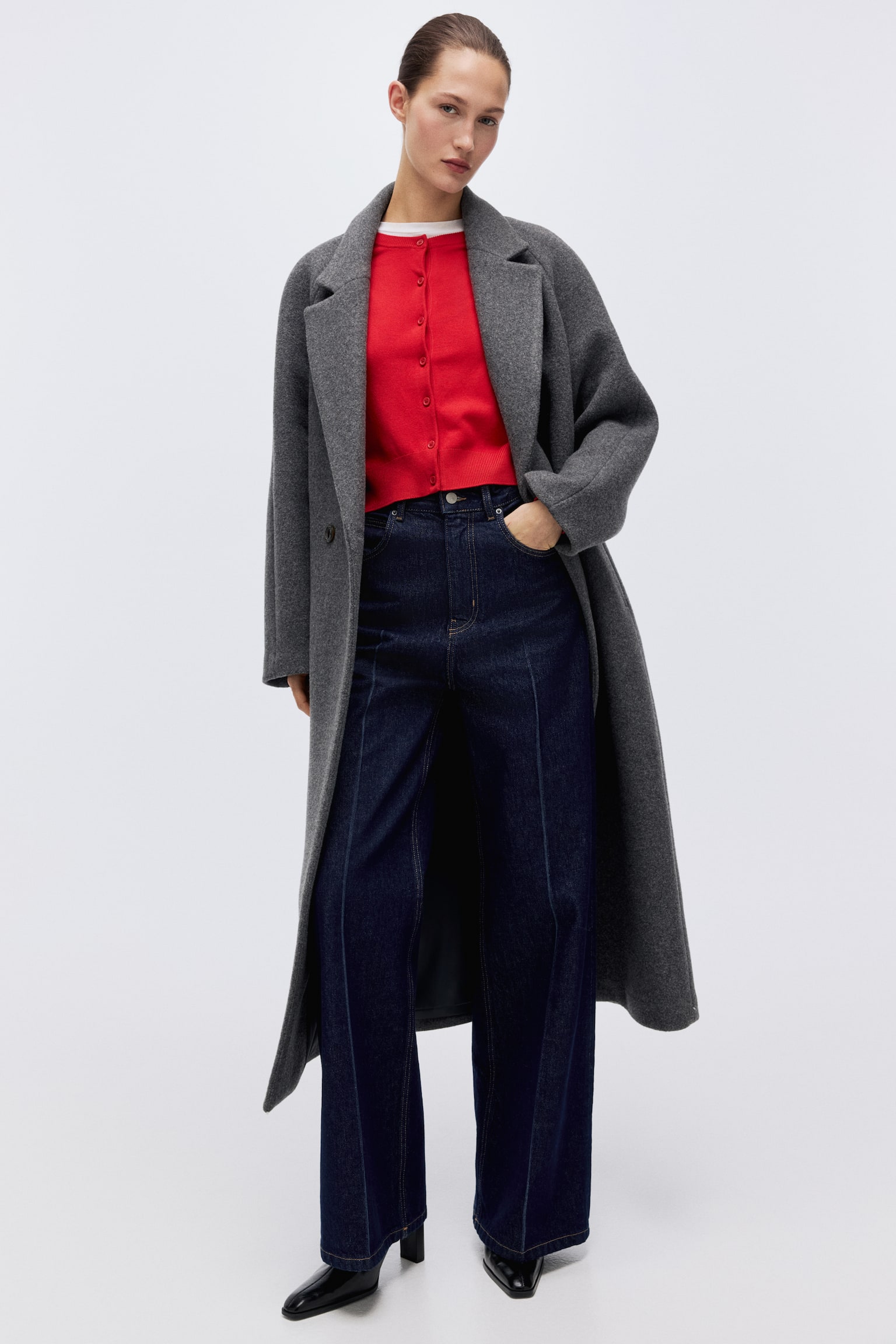 Fine-knit cardigan - Red/Light beige/Light yellow/Bright orange/Dark brown/Black/Green/Cream/Light grey marl - 3