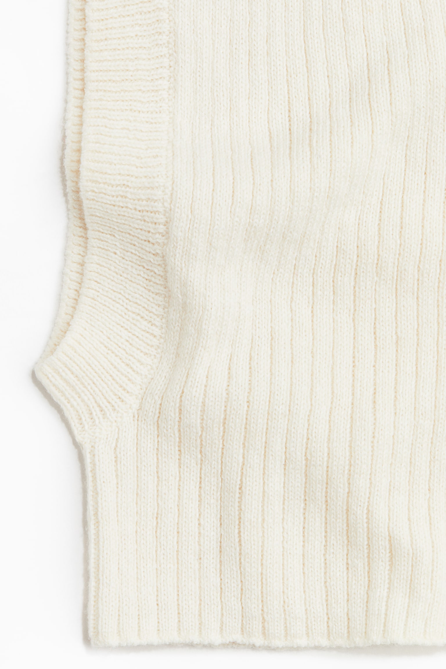 Rib-knit balaclava - Cream/Black - 2