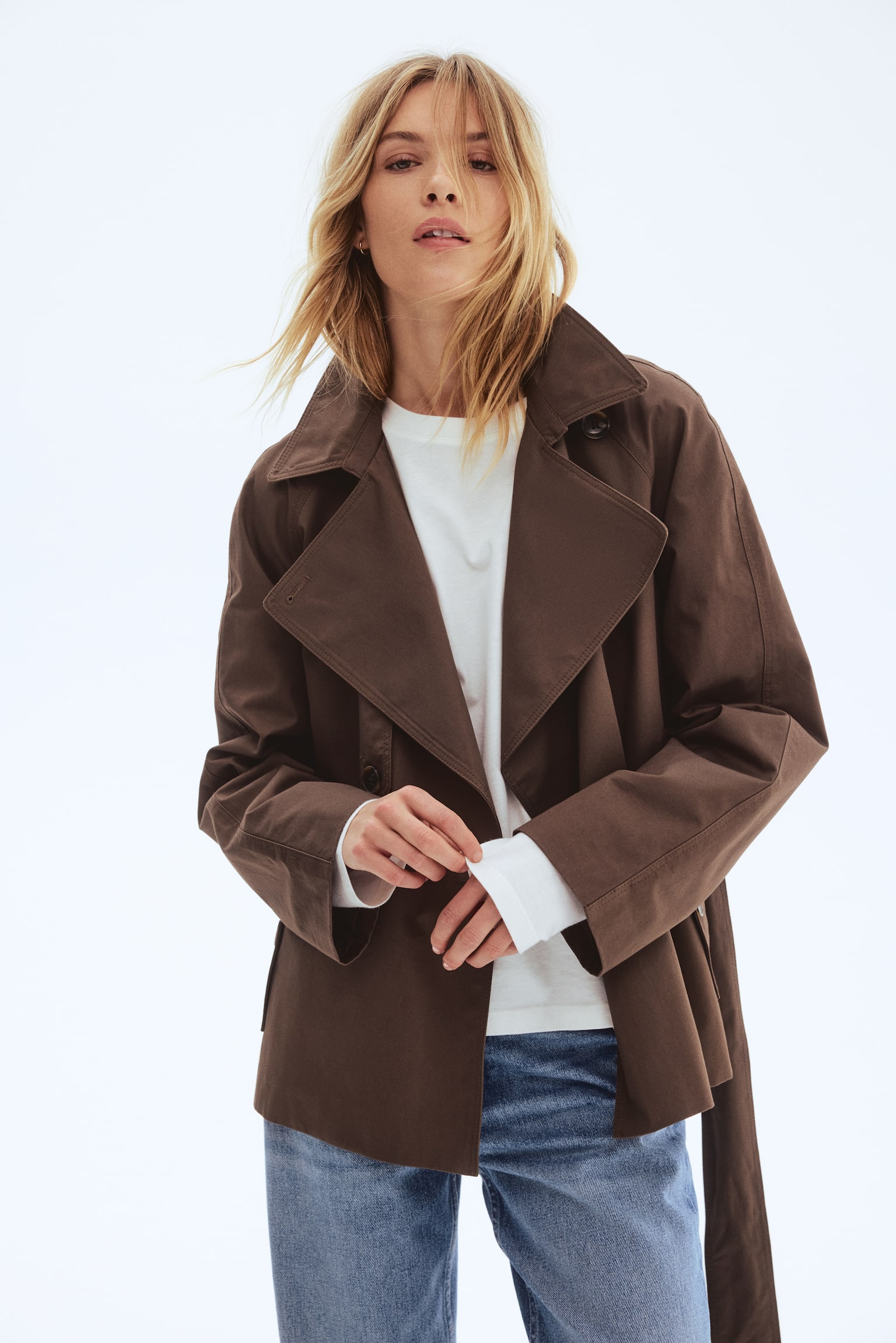 Short trench coat - Dark brown - 1