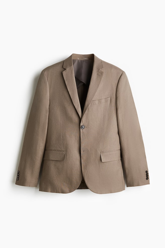 Slim Fit Linen jacket - Dark beige/Black/Beige/Navy blue/Khaki green/Light beige/Sage green - 1