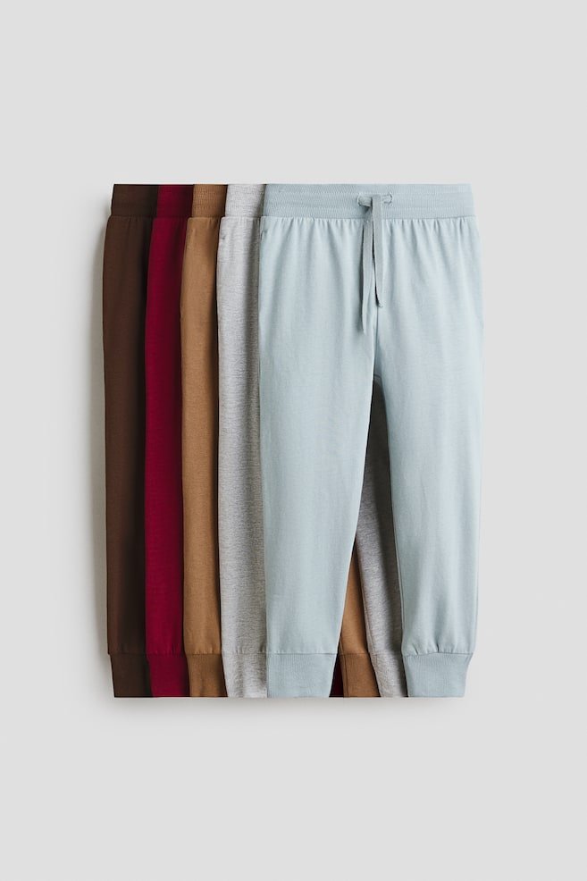 5-pack cotton joggers - Light turquoise/Beige/Blue/Grey/Black/Mole/Dark brown/Navy blue - 1
