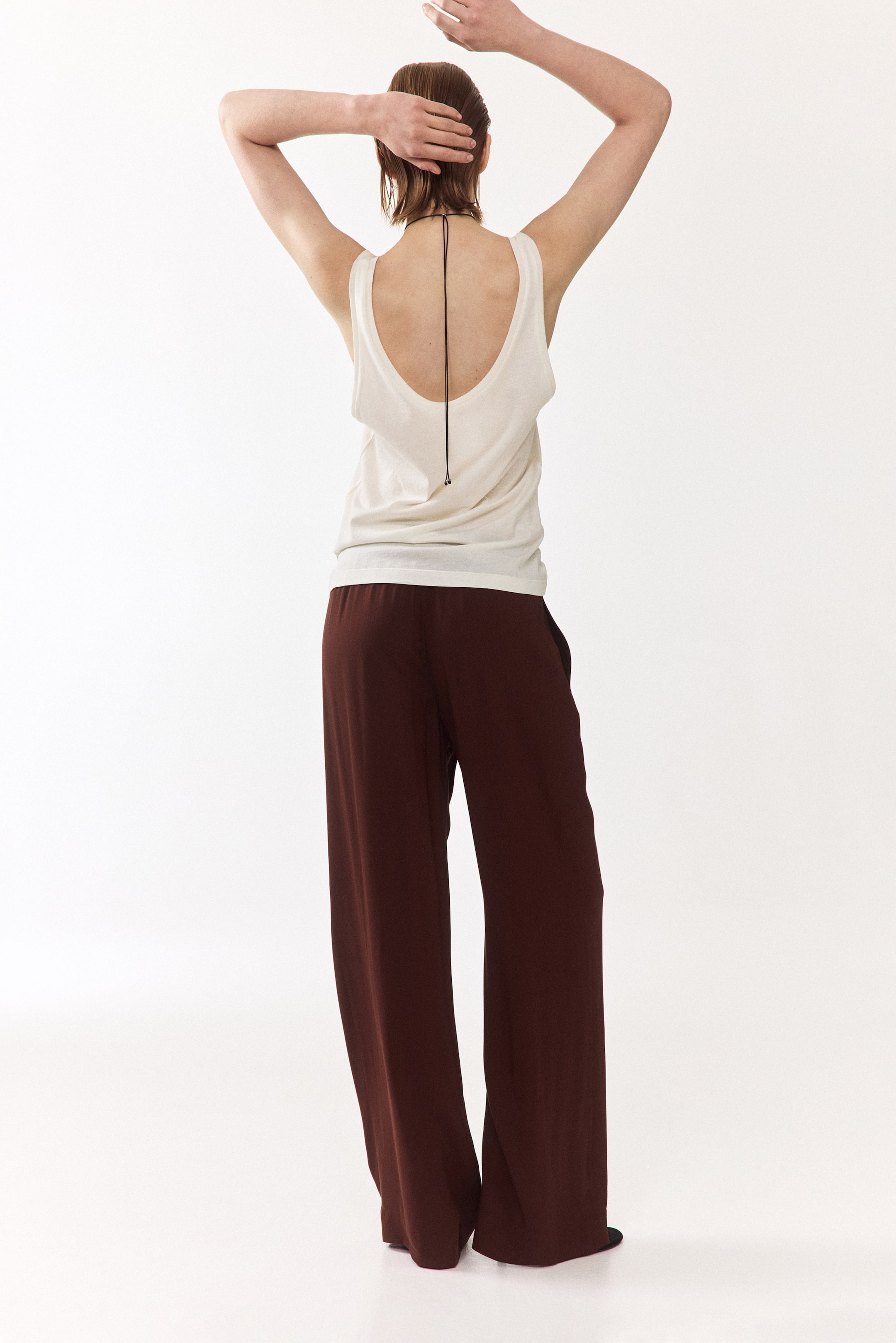 Pantalon large avec taille élastique